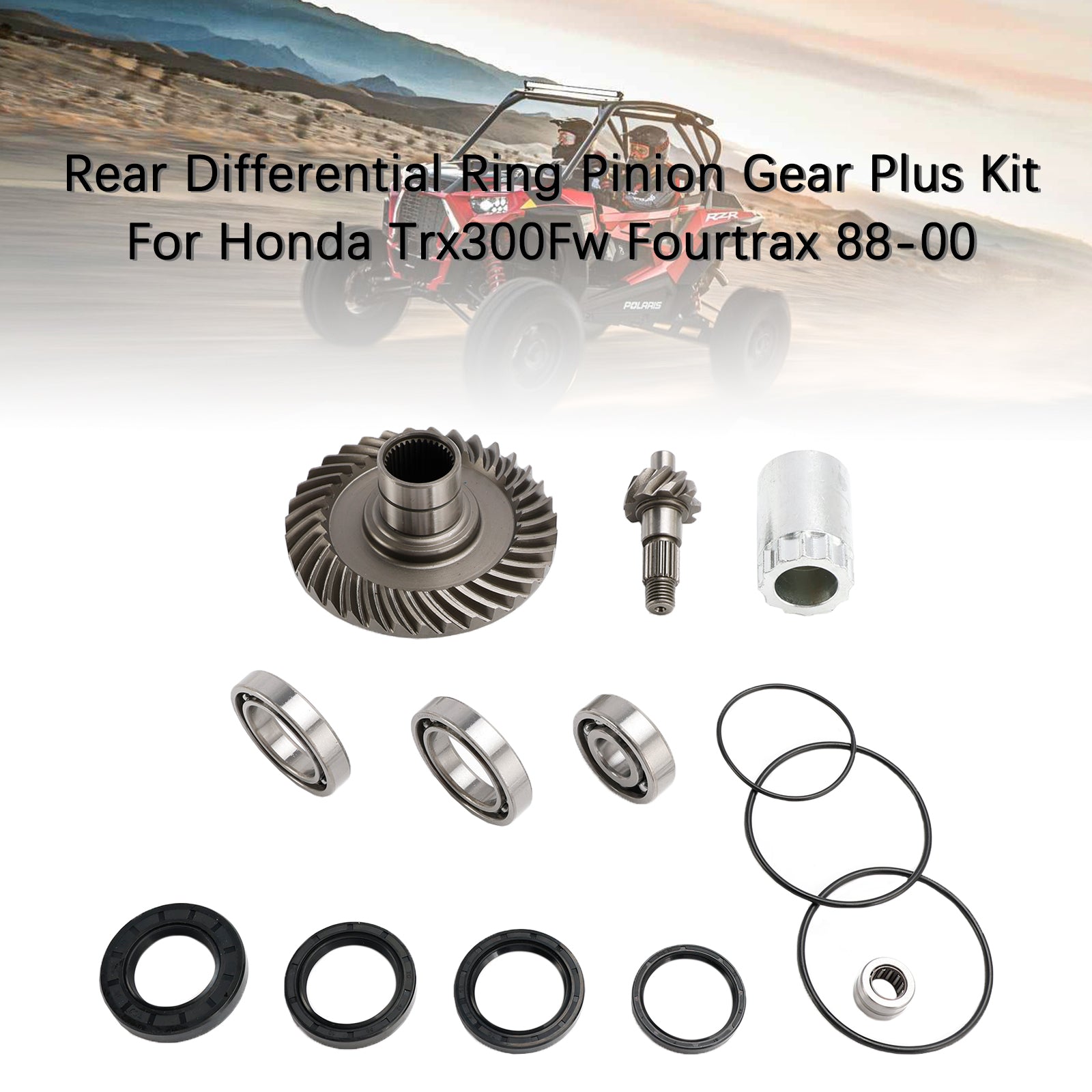 Rear Differential Ring Pinion Gear Plus Kit For Honda Trx Fourtrax 300Fw 88-00