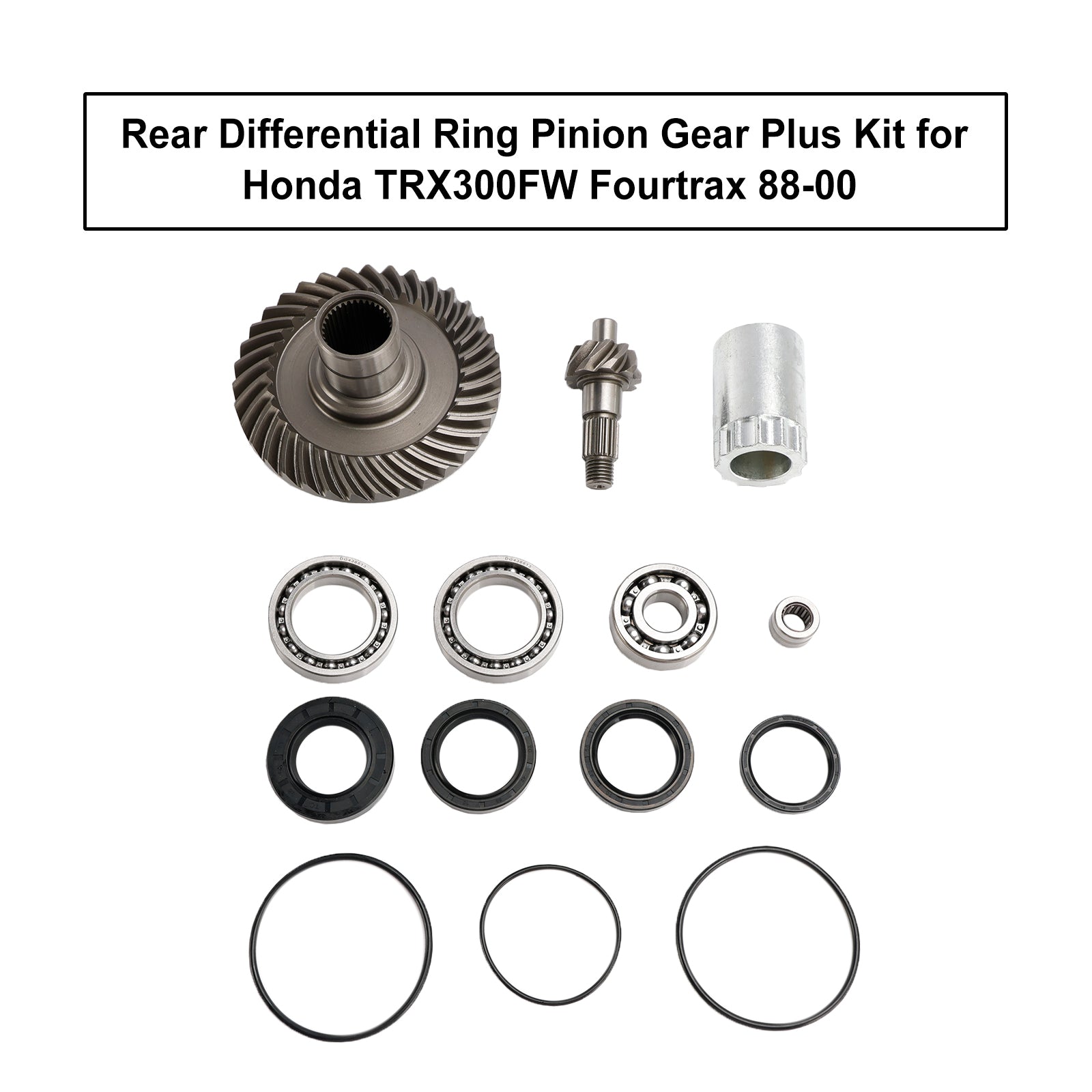 Rear Differential Ring Pinion Gear Plus Kit For Honda Trx Fourtrax 300Fw 88-00