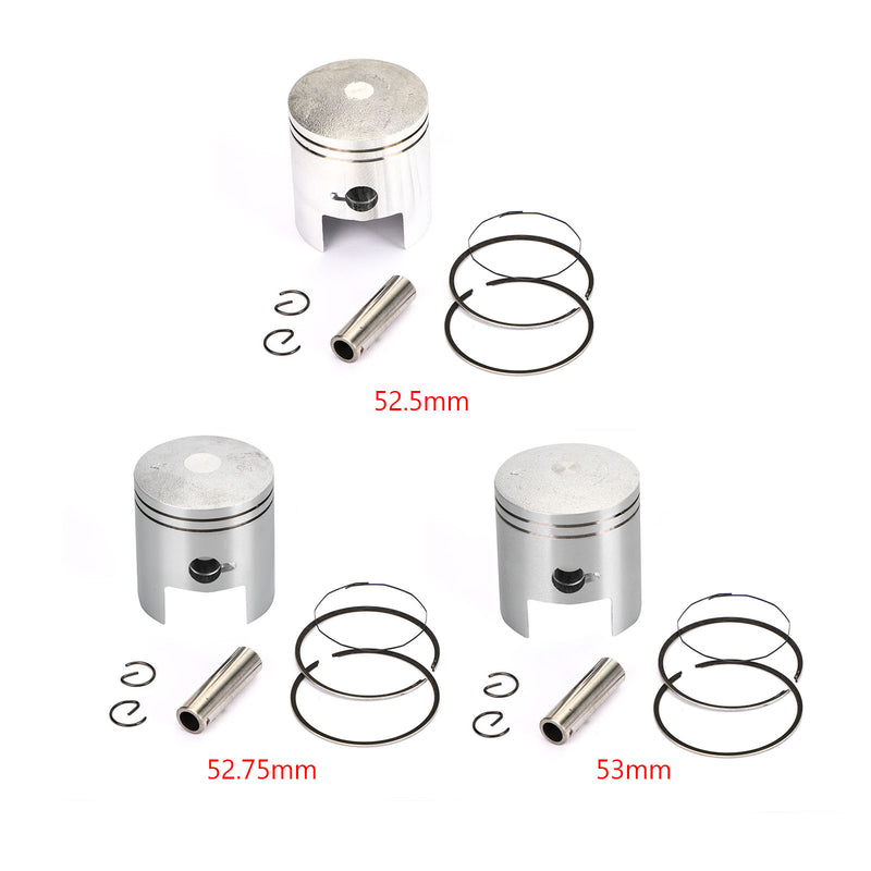 Kit de pistón y juego de anillos aptos para Suzuki AH AG 100 Dirección V100 91 - 00 STD (52,50 mm) 0,25 MM (52,75 mm) 0,50 MM (53 mm) Tamaño del orificio genérico