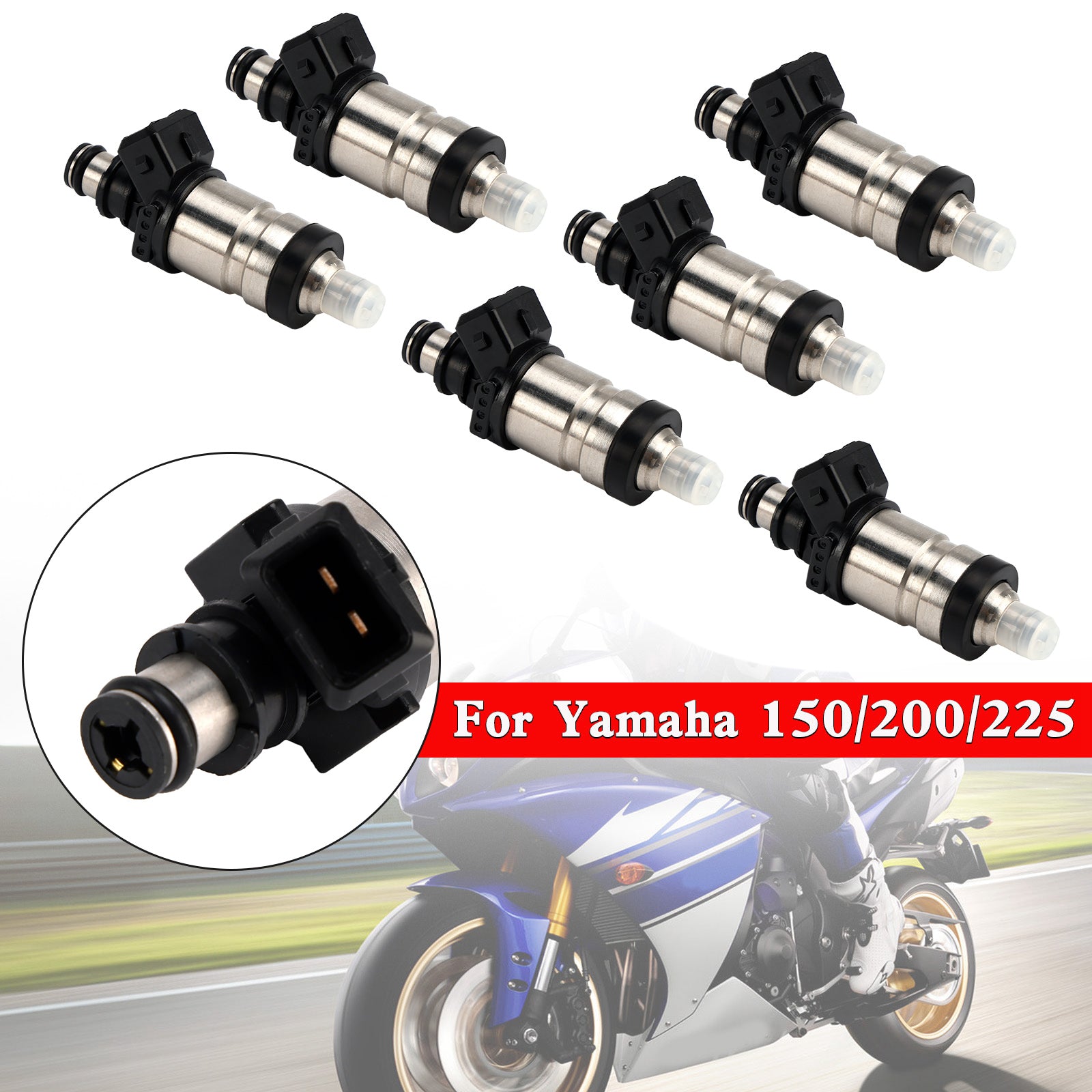 6PCS Yamaha 150/200/225 HP 2 Stroke Fuel Injector 65L-13761-00-00