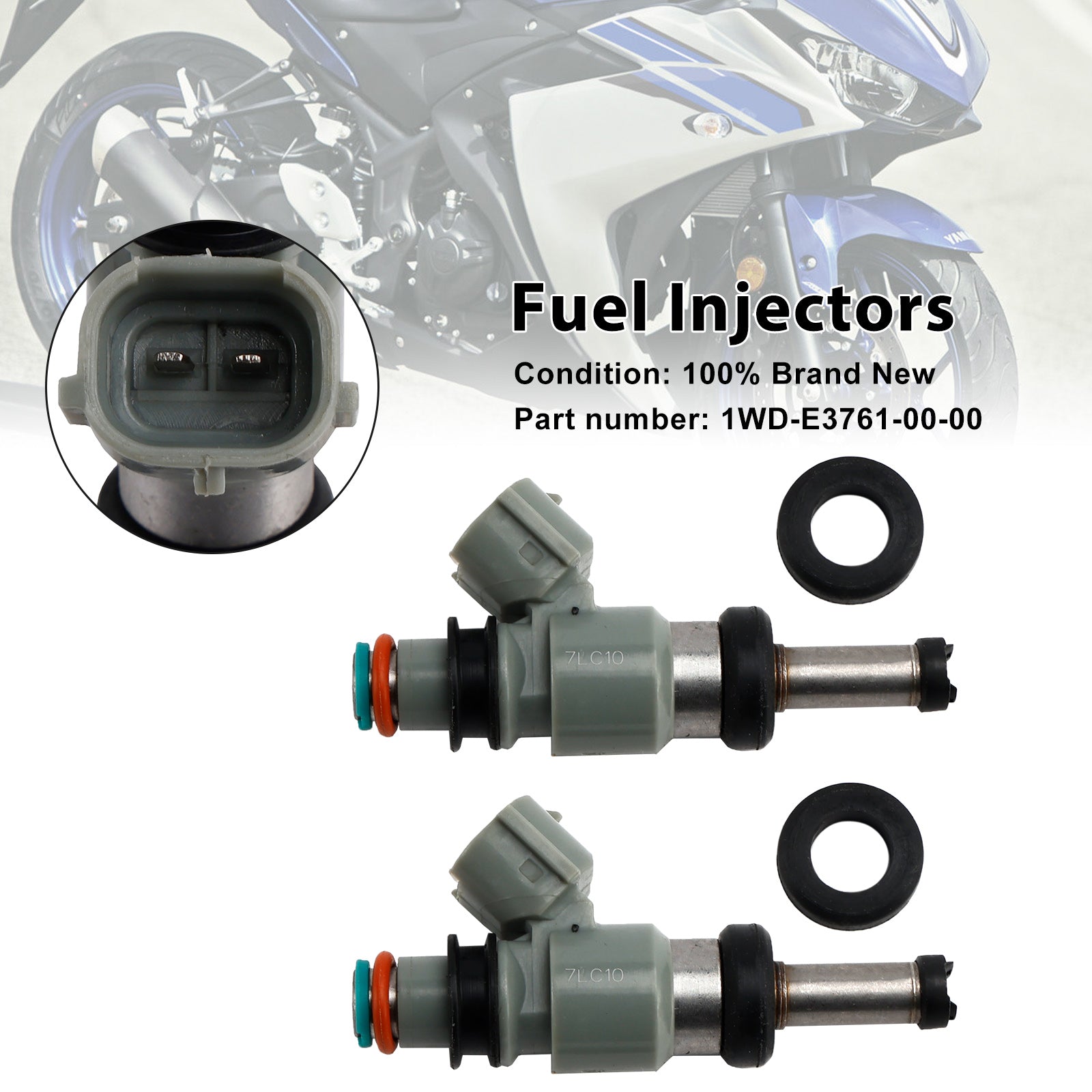 2PCS 1WD-E3761-00-00 Fuel Injectors For Yamaha YZF-R3 2015-2022