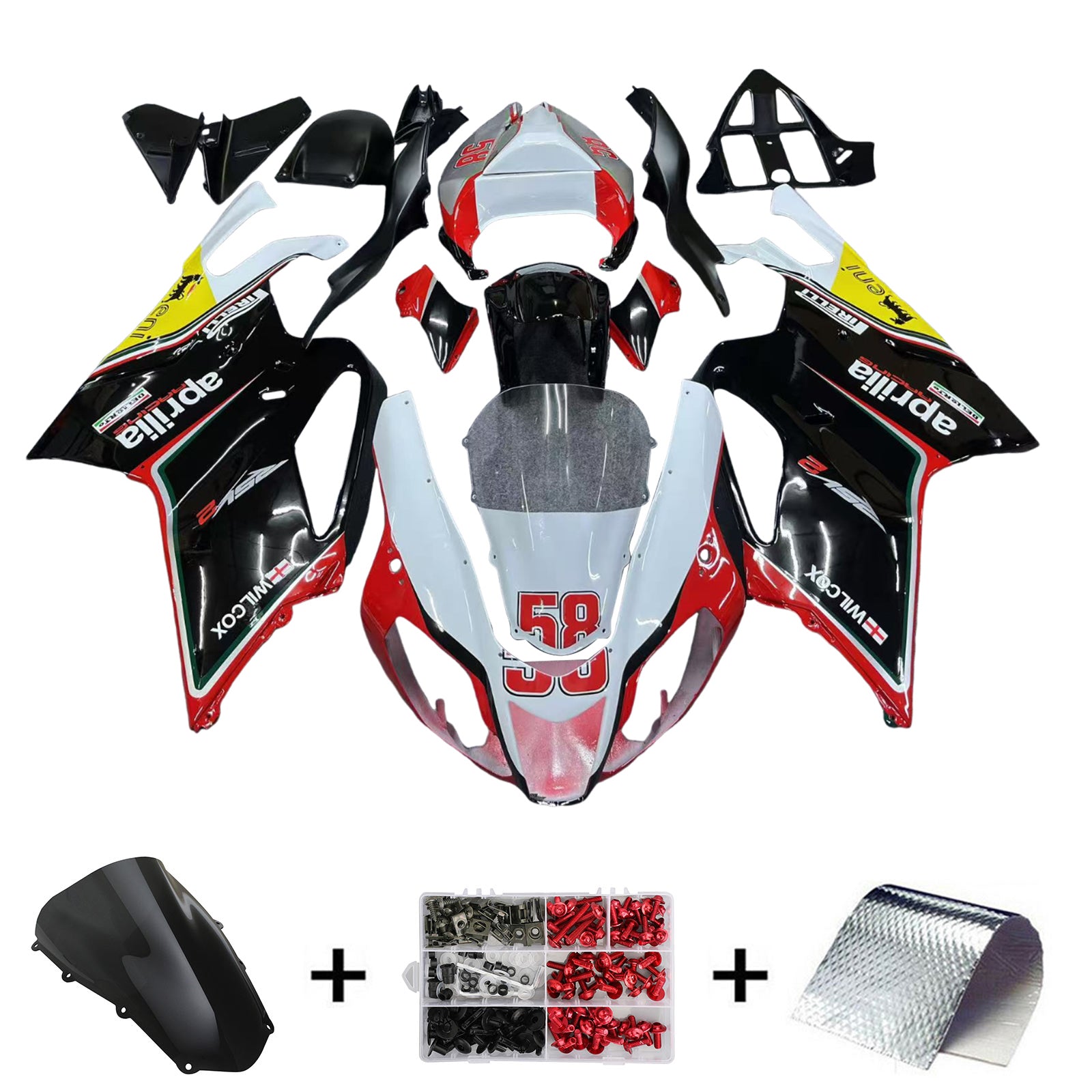 Amotopart Aprilia RSV1000 2003-2006 Fairing Kit Bodywork Plastic