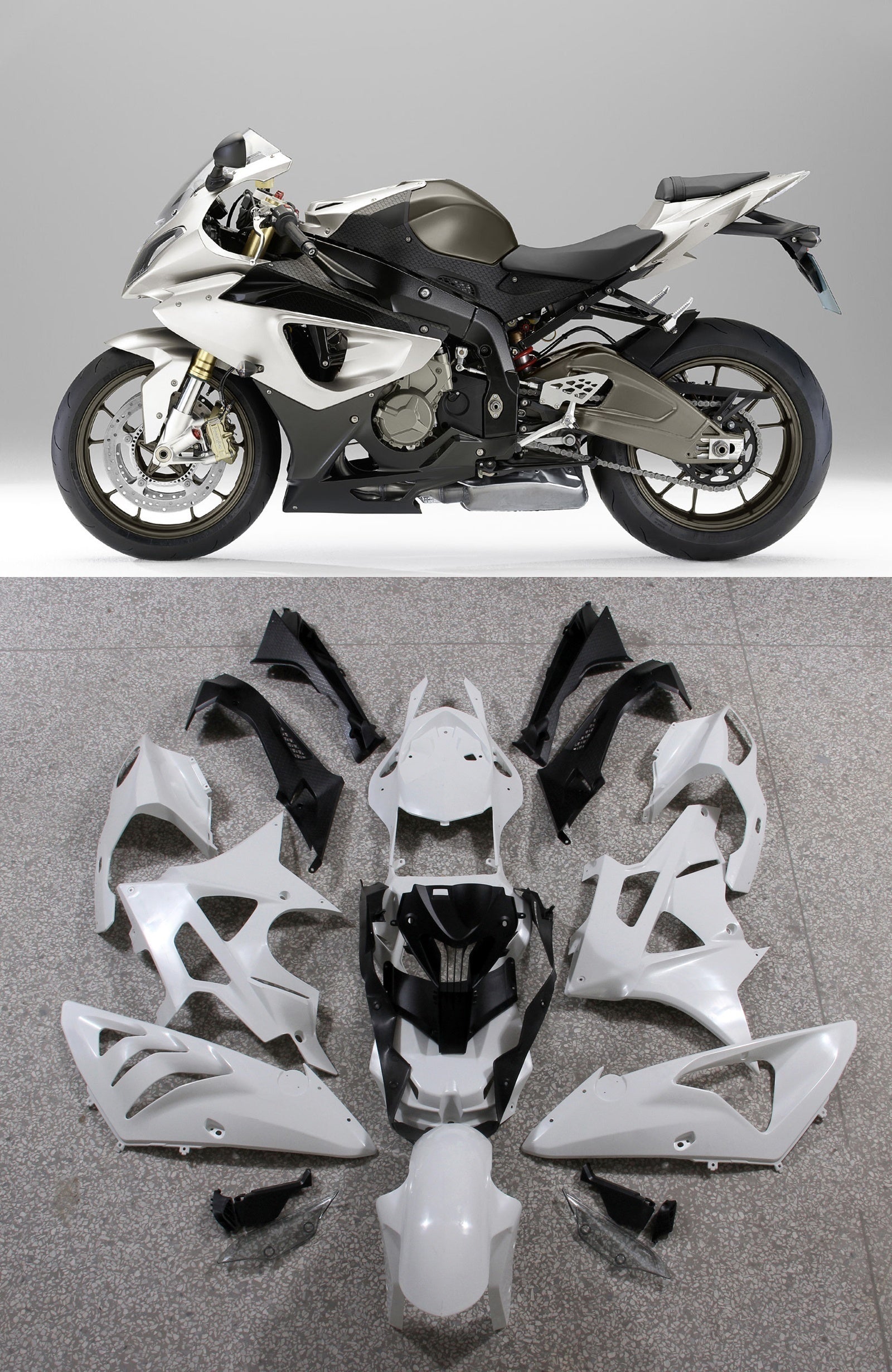 Fairings for 2009-2014 BMW S1000RR Mineral Silver Metallic SRR   Generic