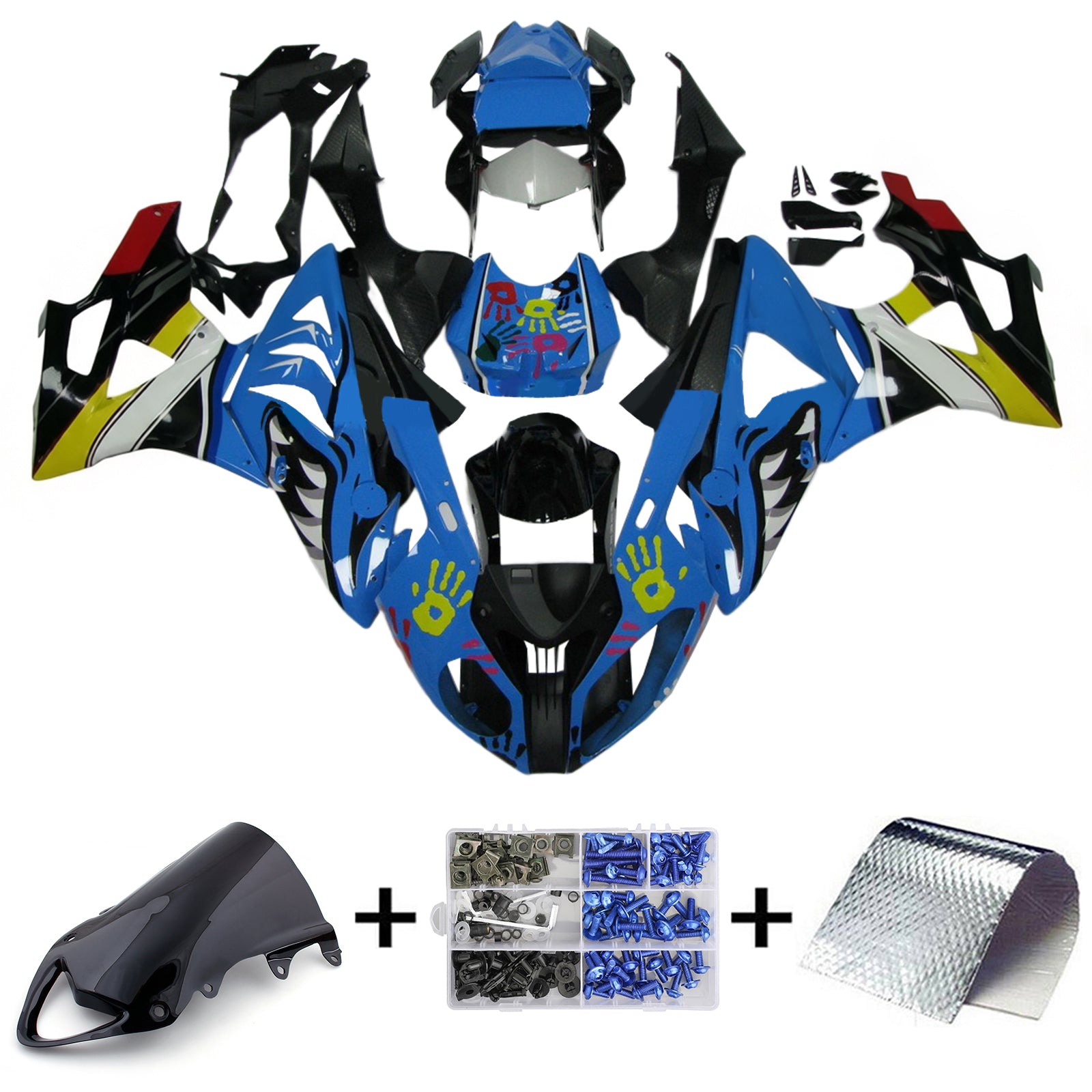 Amotopart BMW S1000RR 2009-2014 페어링 키트 차체 플라스틱 ABS