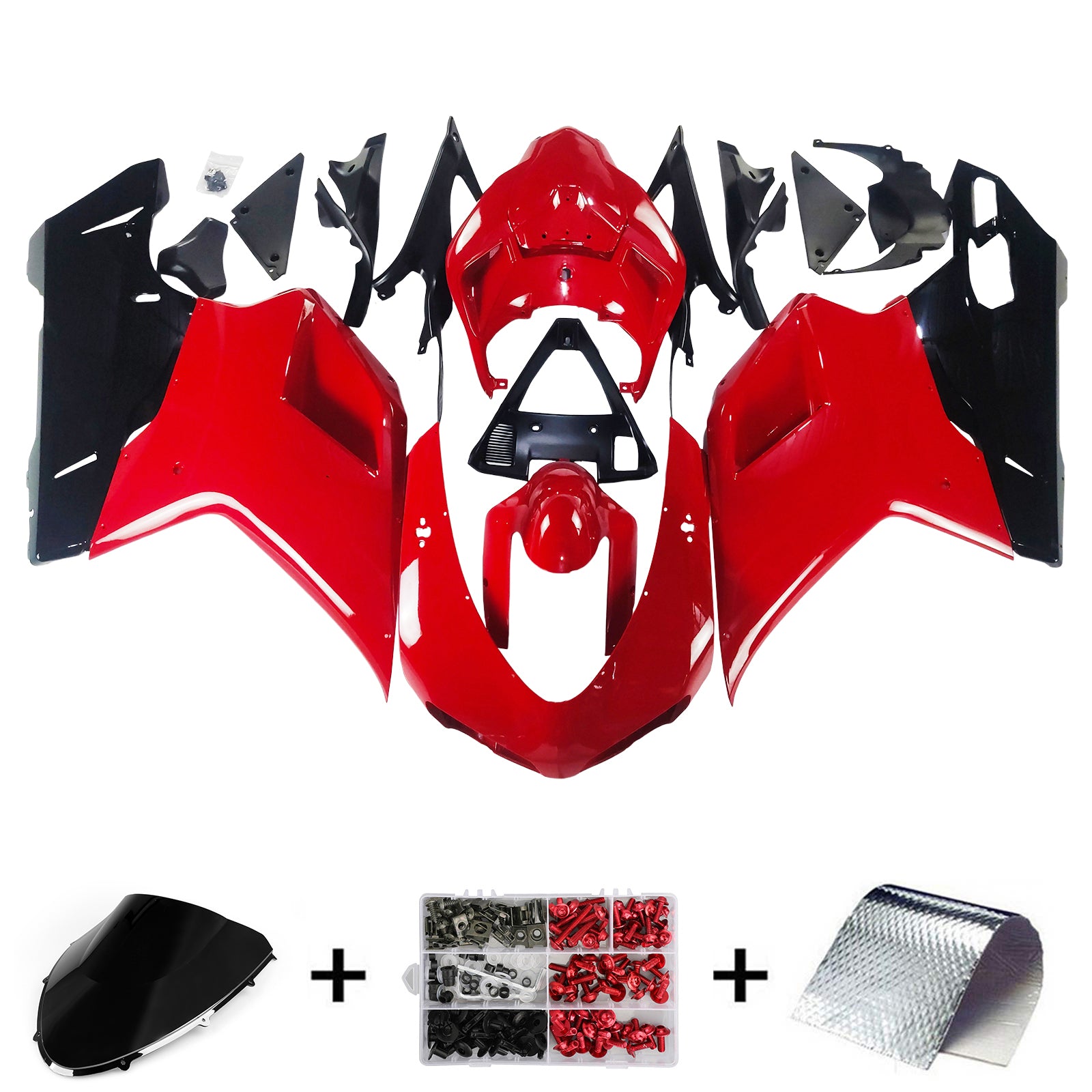 Fairings for 2007-2012 Ducati 1098 1198 848 Red & Black  Generic