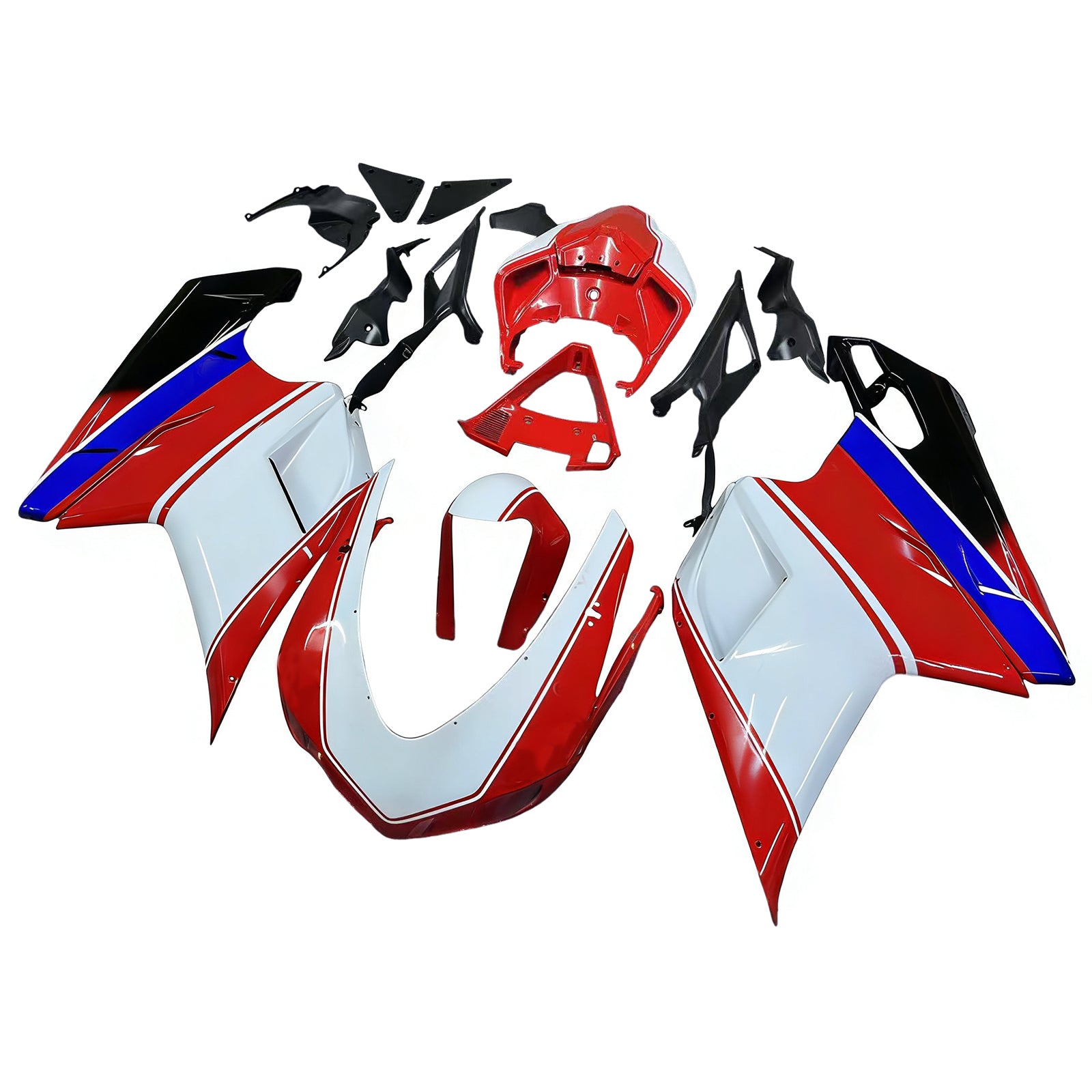 Fairings for 2007-2012 Ducati 1098 1198 848 Red & White Xerox  Generic