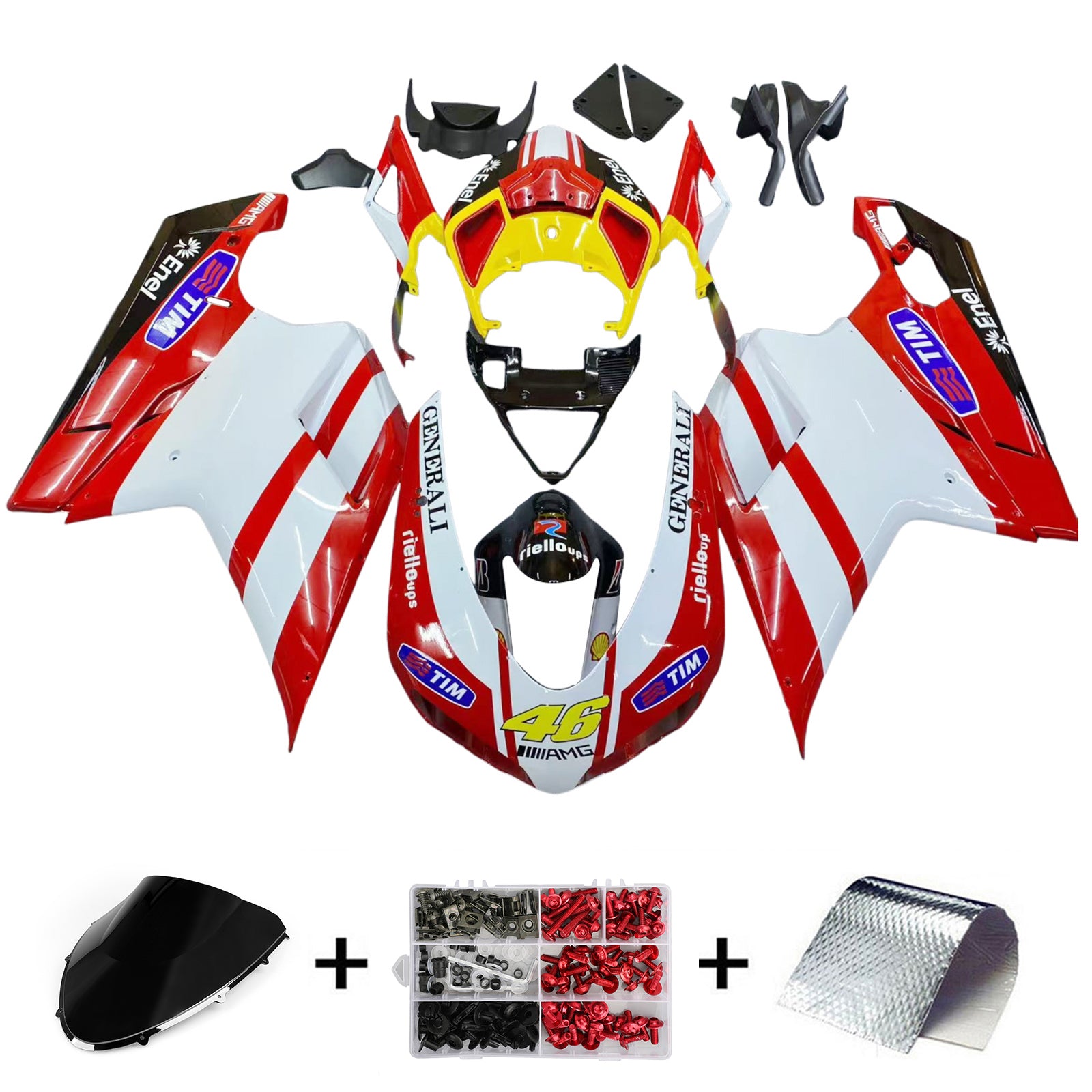 Fairing Kit Bodywork ABS fit For Ducati 1098 1198 848 2007-2011 Generic