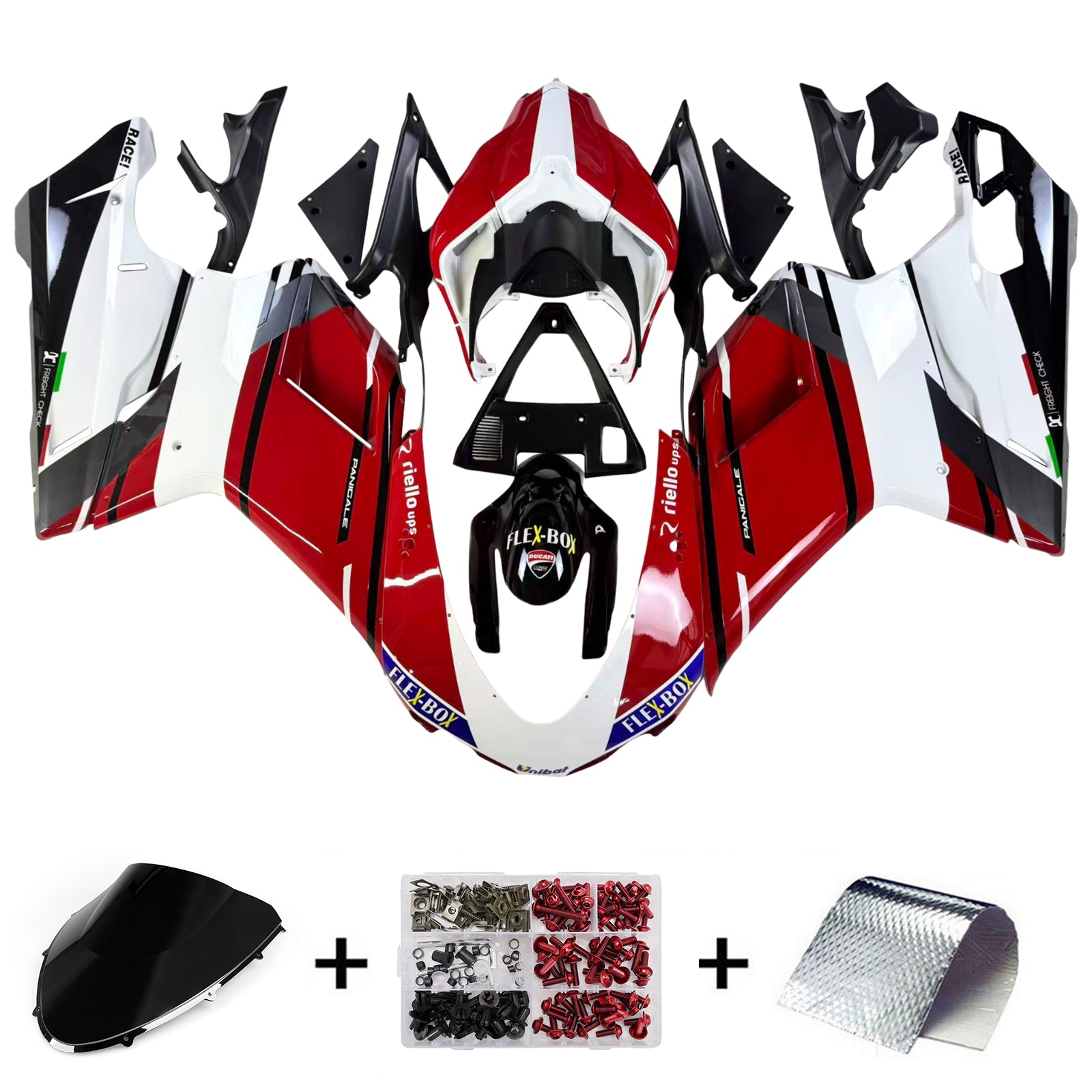 Fairing Kit Bodywork ABS fit For Ducati 1098 1198 848 2007-2011 Generic