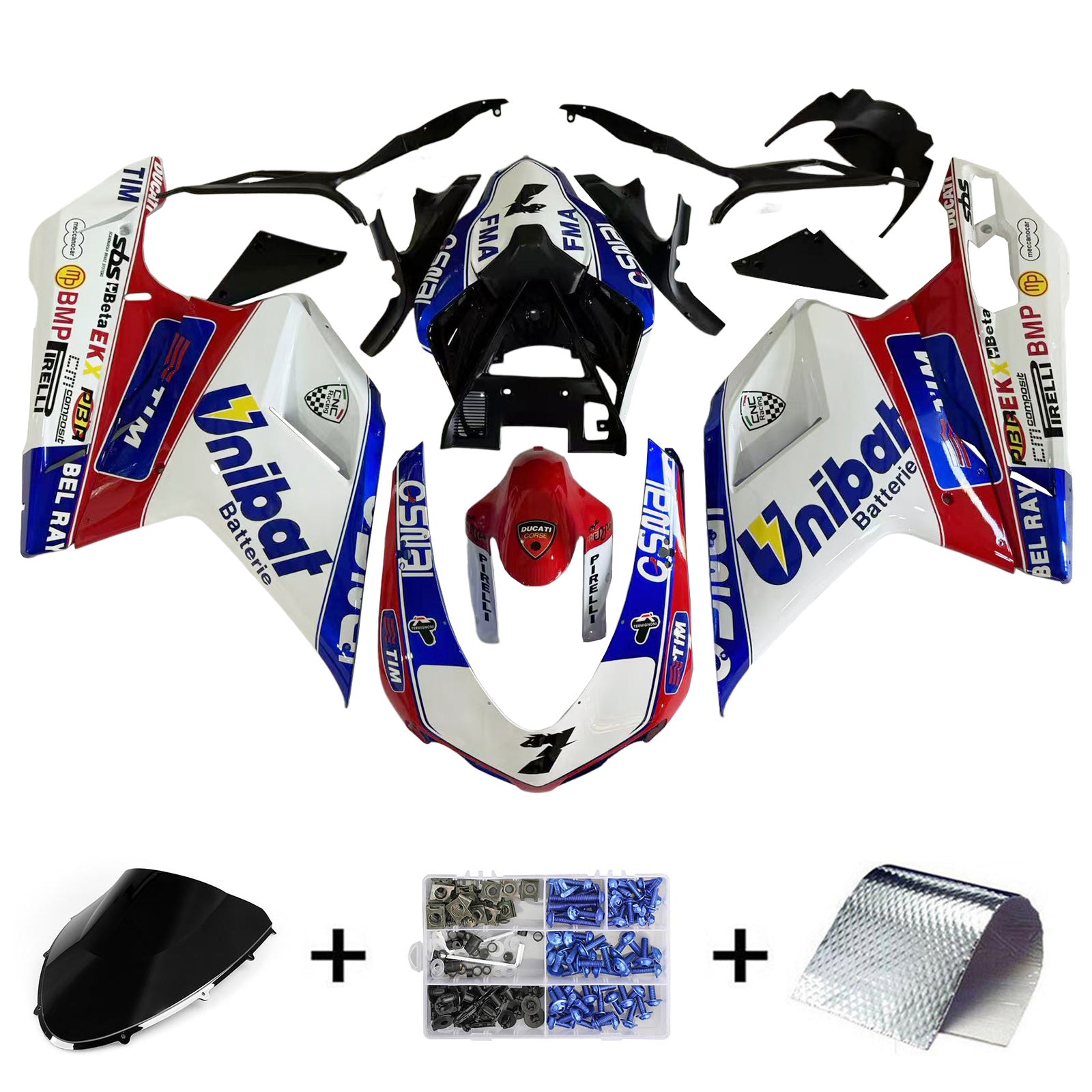 Ducati 1098 1198 848 2007-2011 Fairing Kit Bodywork ABS