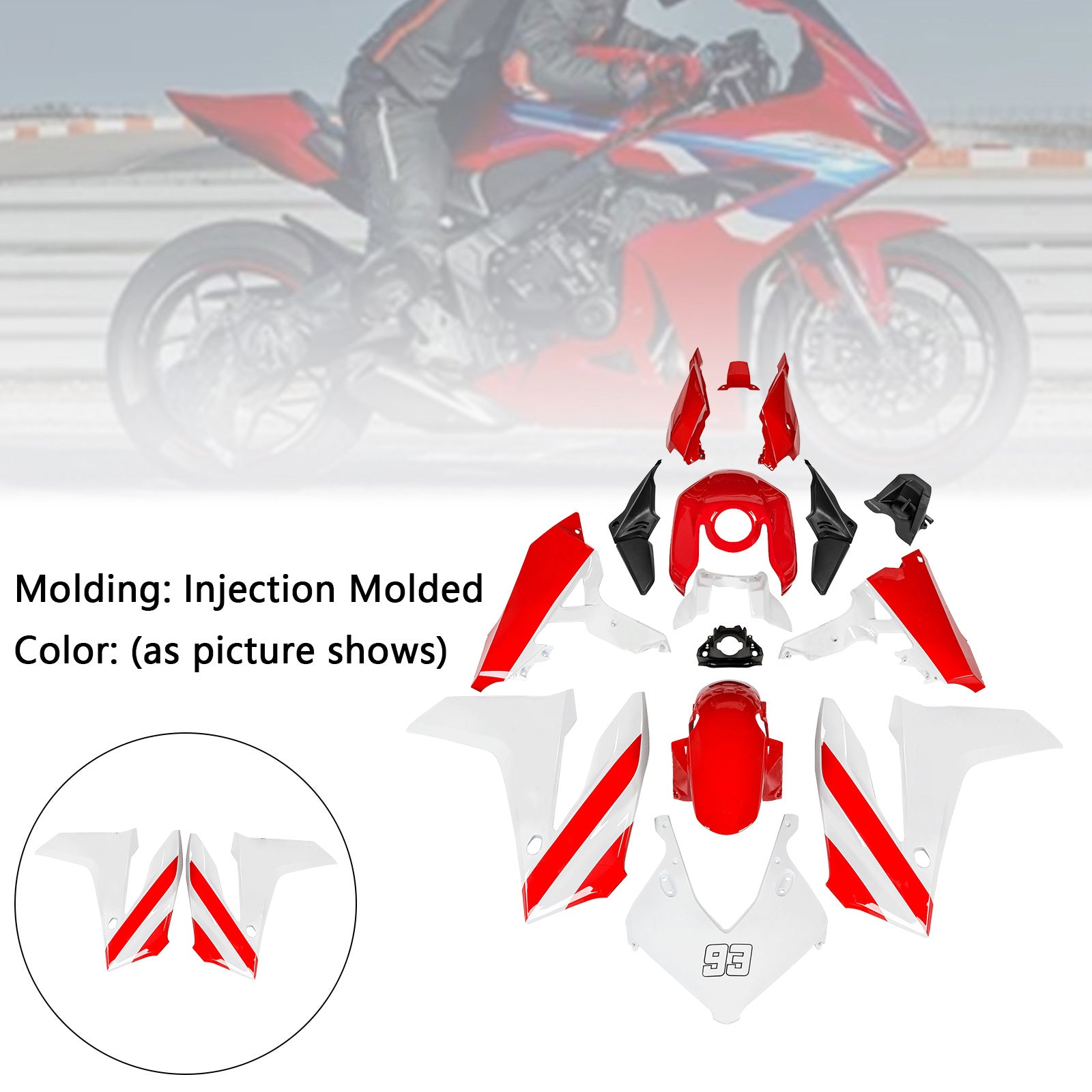 Injection ABS Plastic Bodywork Fairing Kit for Honda CBR650R 2024-2025 02#