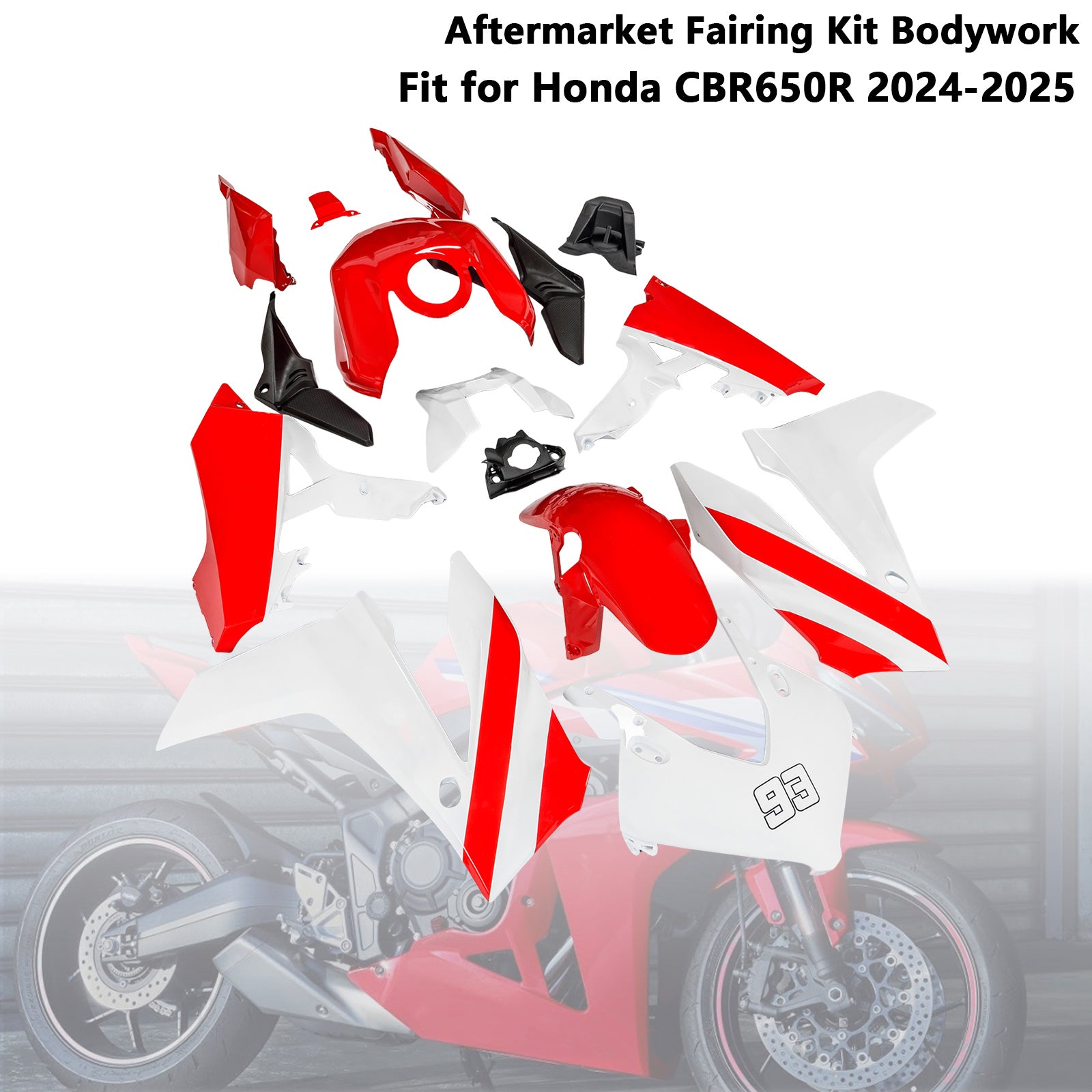 Injection ABS Plastic Bodywork Fairing Kit for Honda CBR650R 2024-2025 02#