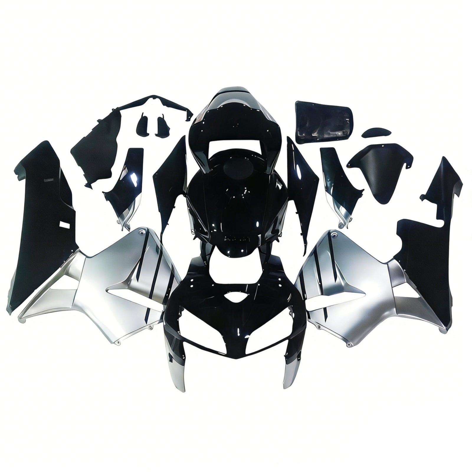 Carenados 2005-2006 Honda CBR 600 RR negro y plata CBR genérico