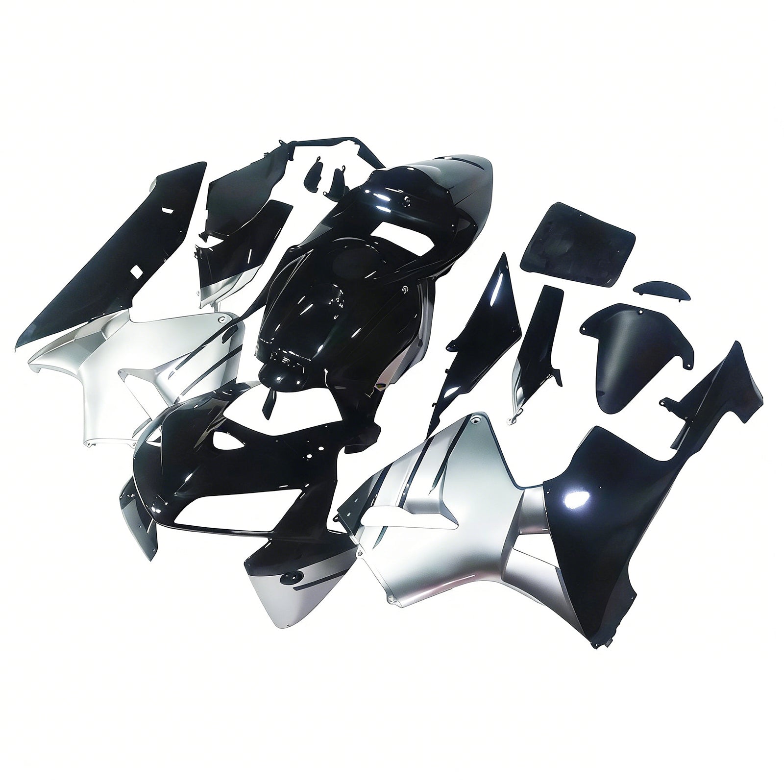 Carenados 2005-2006 Honda CBR 600 RR negro y plata CBR genérico