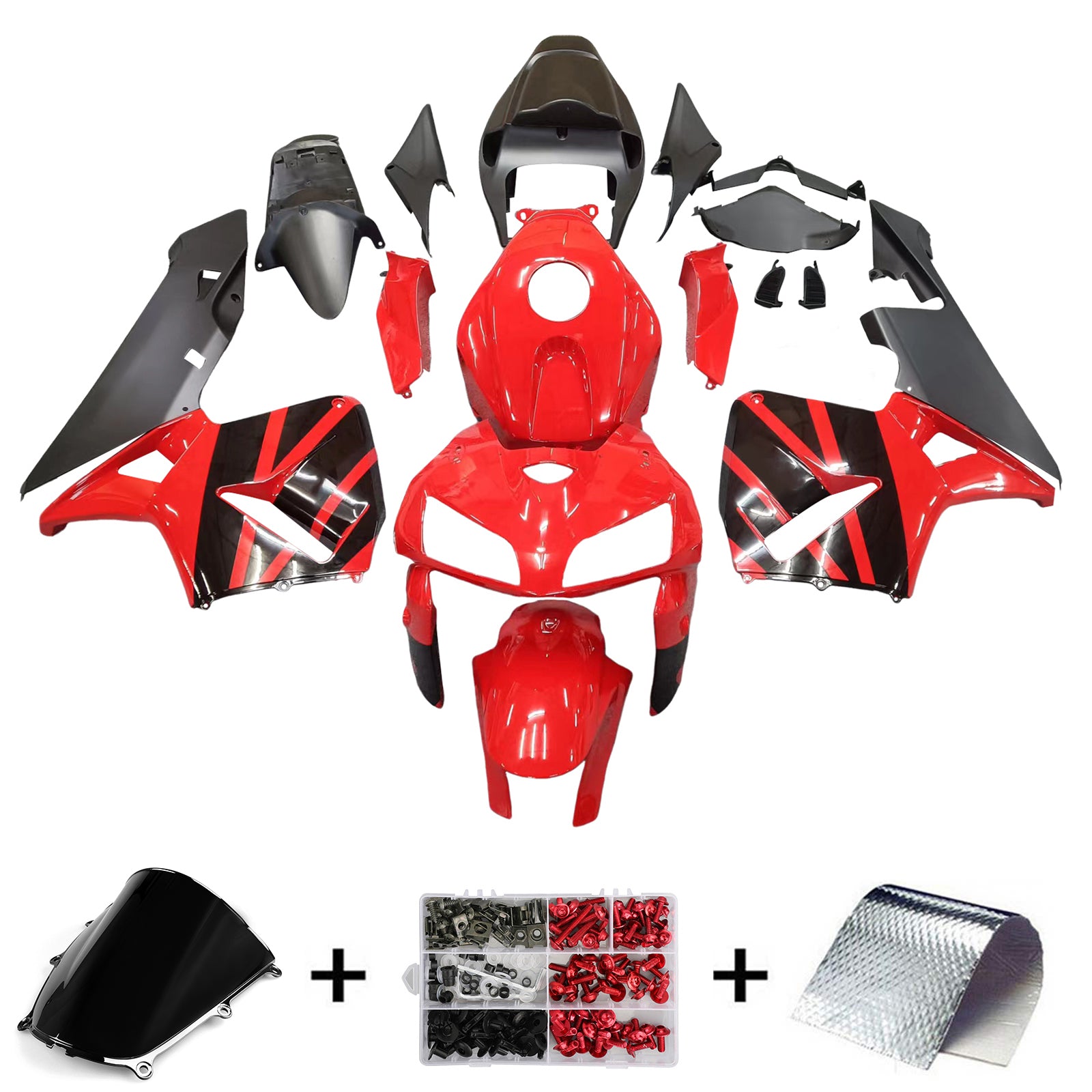 Fairings 2005-2006 Honda CBR600 RR Red & Black CBR  Generic