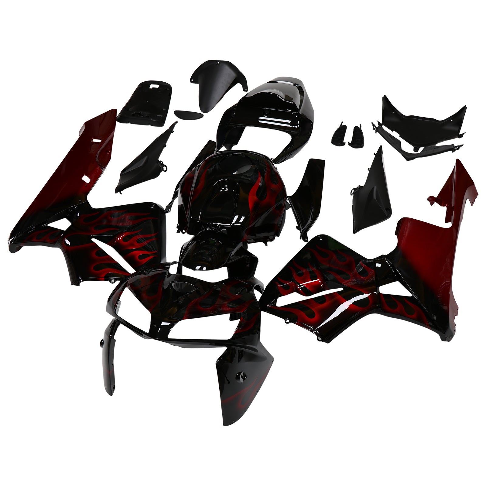 Fairings 2005-2006 Honda CBR 600 RR Black & Red Flame CBR  Generic