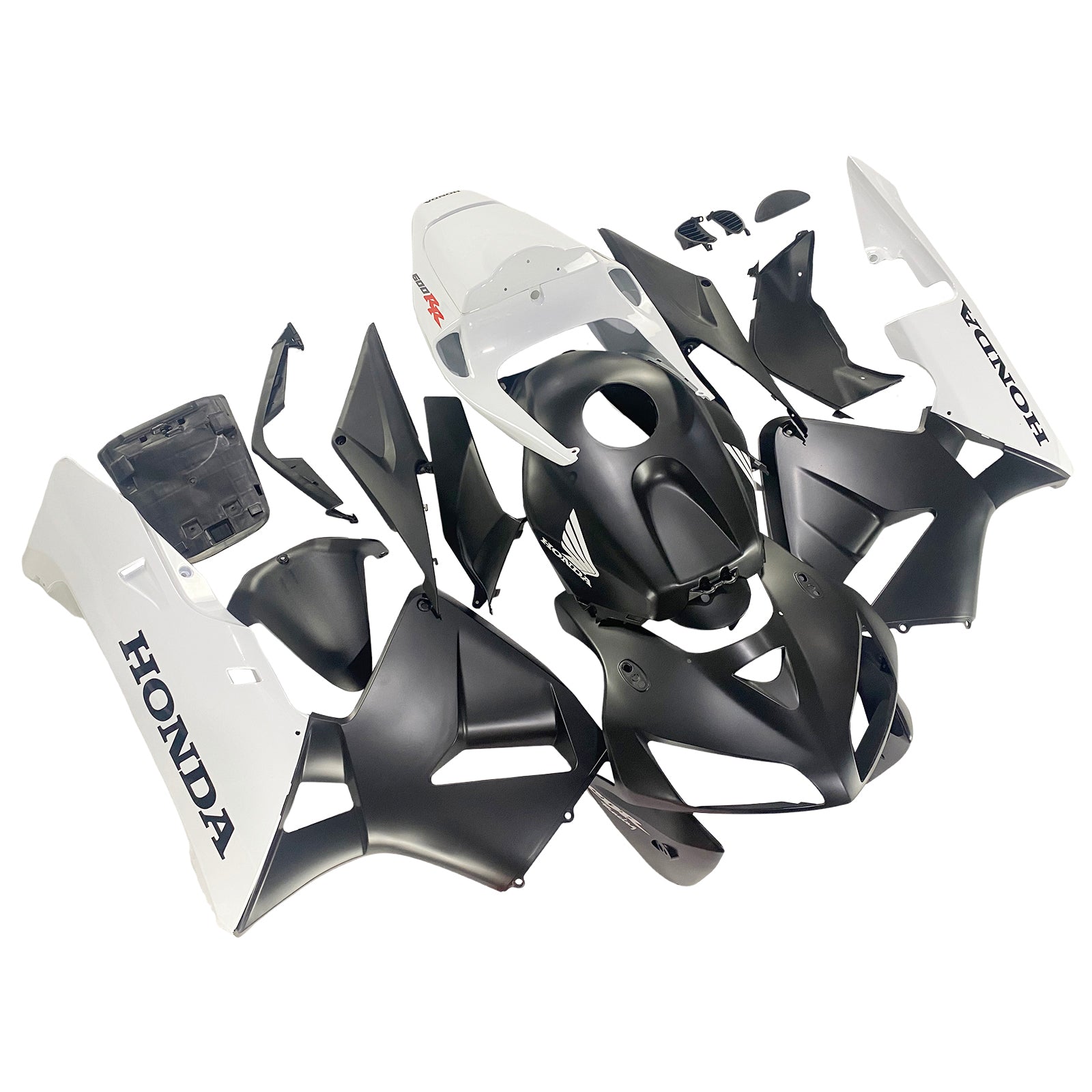 Fairings 2005-2006 Honda CBR 600 RR أسود وأبيض غير لامع Honda Generic