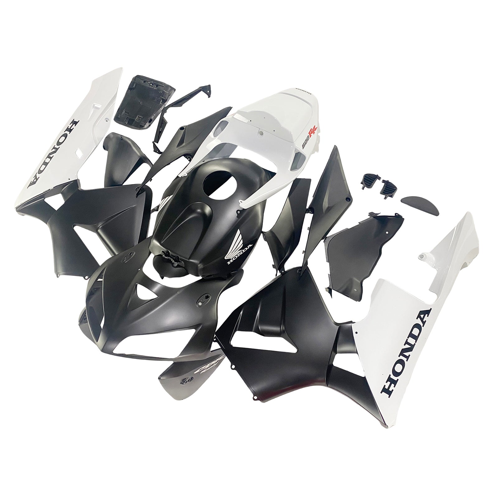 Fairings 2005-2006 Honda CBR 600 RR أسود وأبيض غير لامع Honda Generic