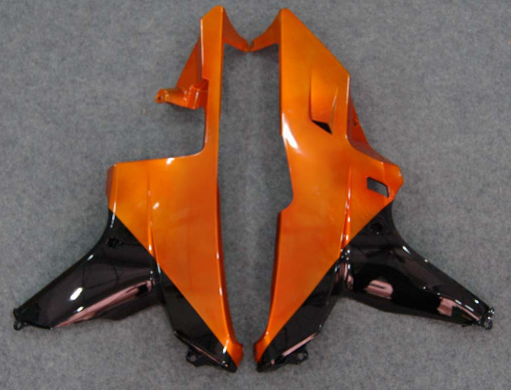 Fairings 2007-2008 Honda CBR 600 RR Black & Orange Flame Generic