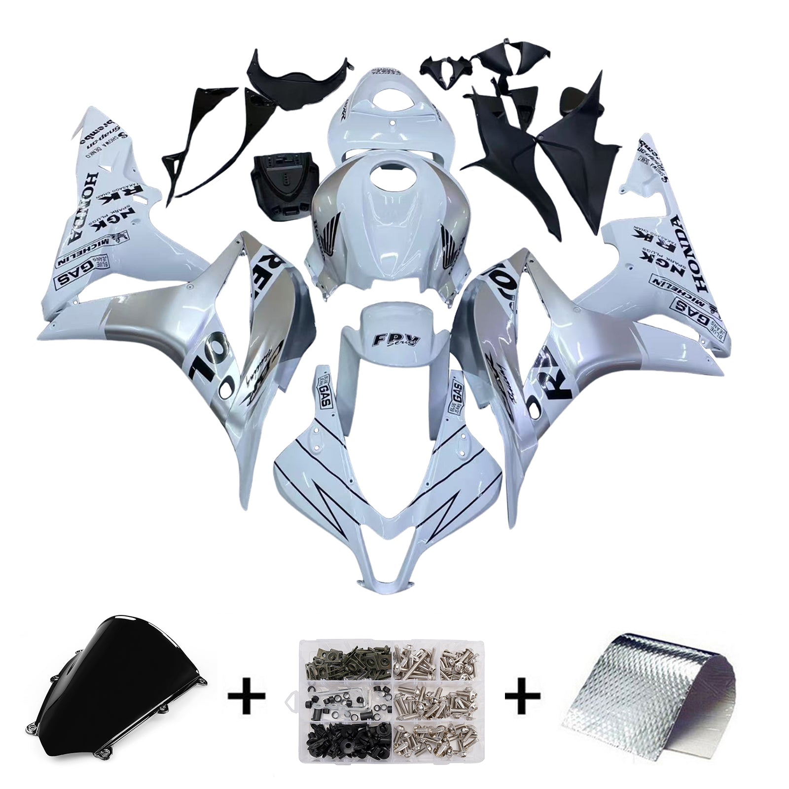 Fairings 2007-2008 Honda CBR 600 RR Silver & White Repsol  Generic