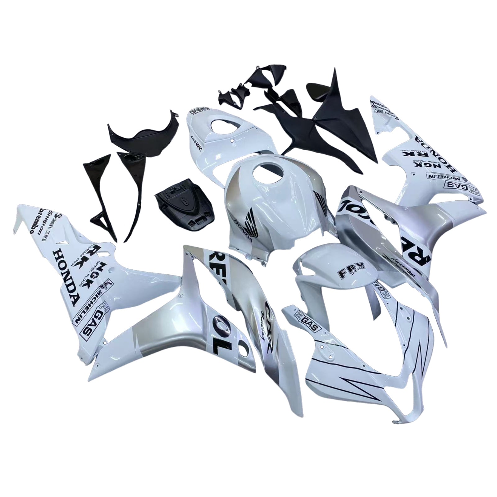 Fairings 2007-2008 Honda CBR 600 RR Silver & White Repsol  Generic