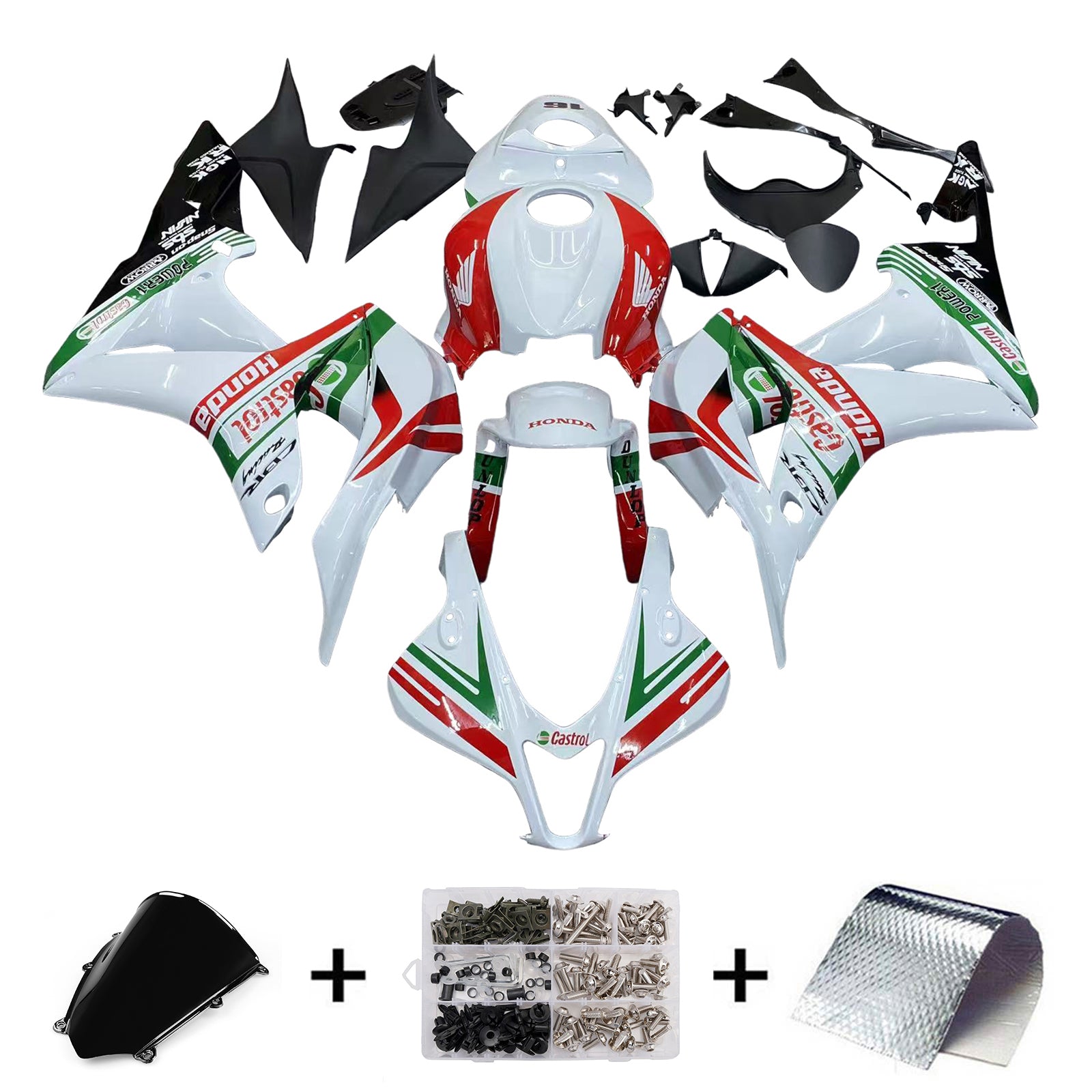 2007 2008 Honda CBR600RR Bodywork Fairing ABS Injection Molded Plastics Set 38 Color Generic