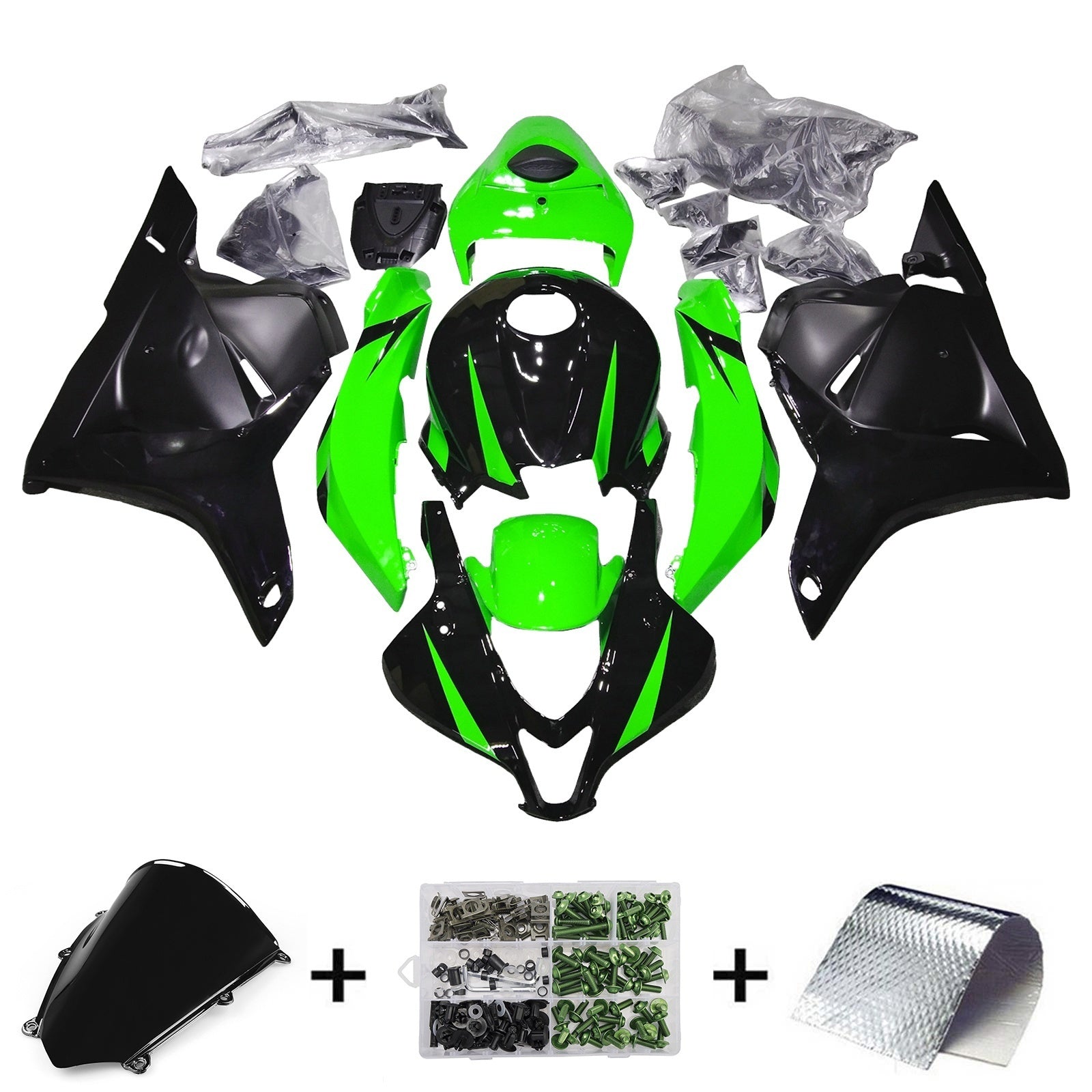 Fairings 2009-2012 Honda CBR 600 RR Green & Black CBR Generic