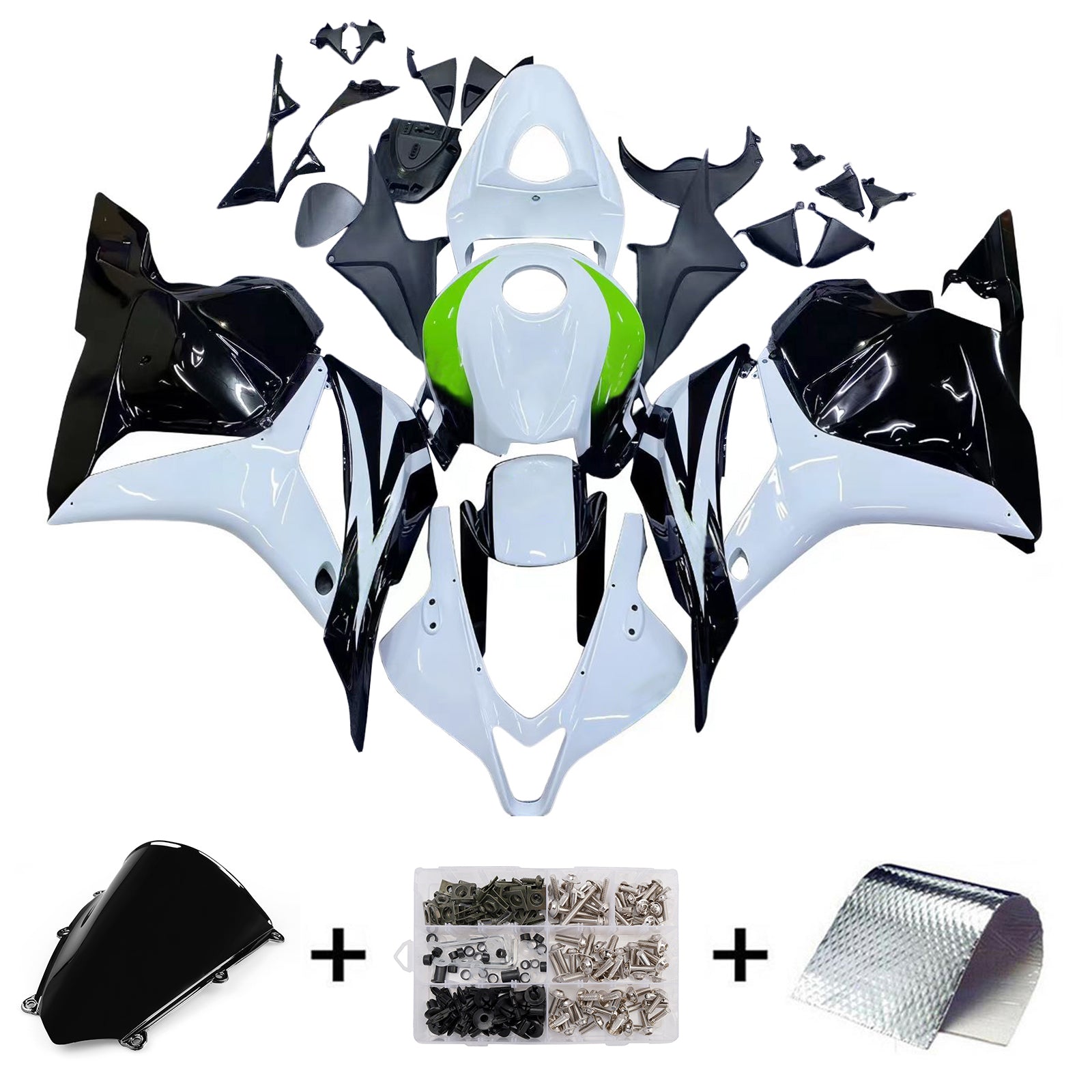 Fairings 2009-2012 Honda CBR 600 RR White & Black Hannspree Generic