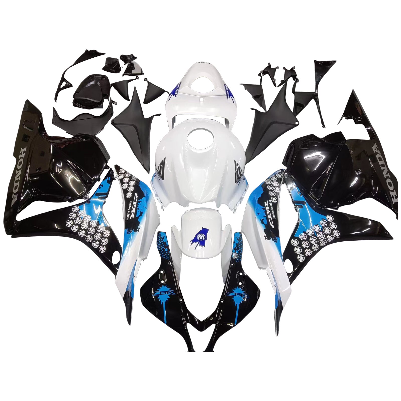 Carenados 2009-2012 Honda CBR 600 RR Blanco Negro Azul Coin RR Genérico