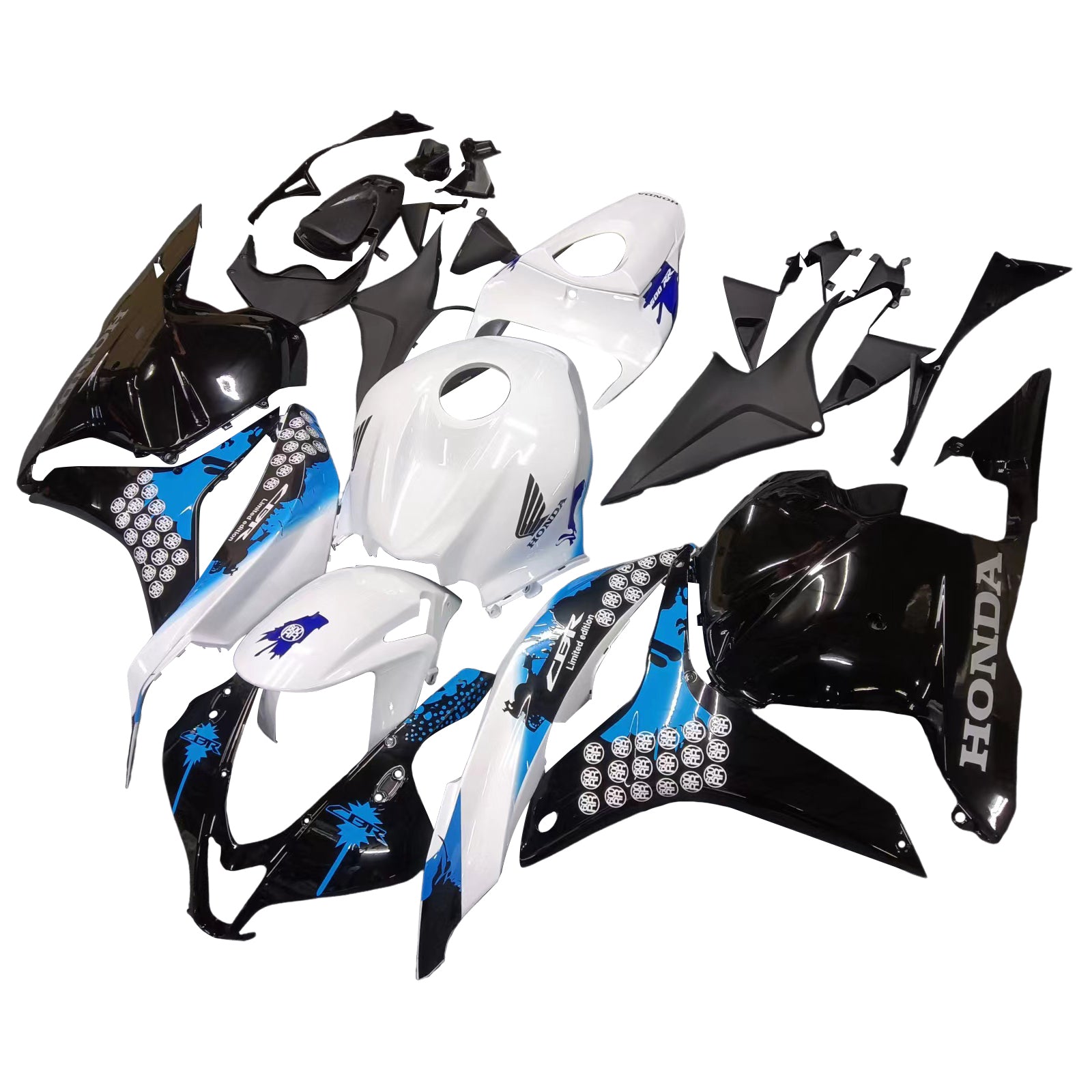 Carenados 2009-2012 Honda CBR 600 RR Blanco Negro Azul Coin RR Genérico