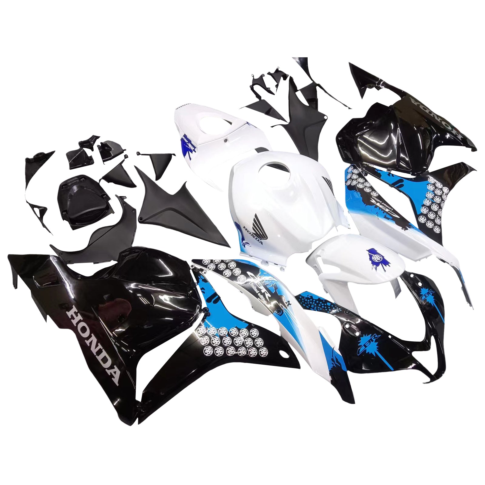 Carenados 2009-2012 Honda CBR 600 RR Blanco Negro Azul Coin RR Genérico