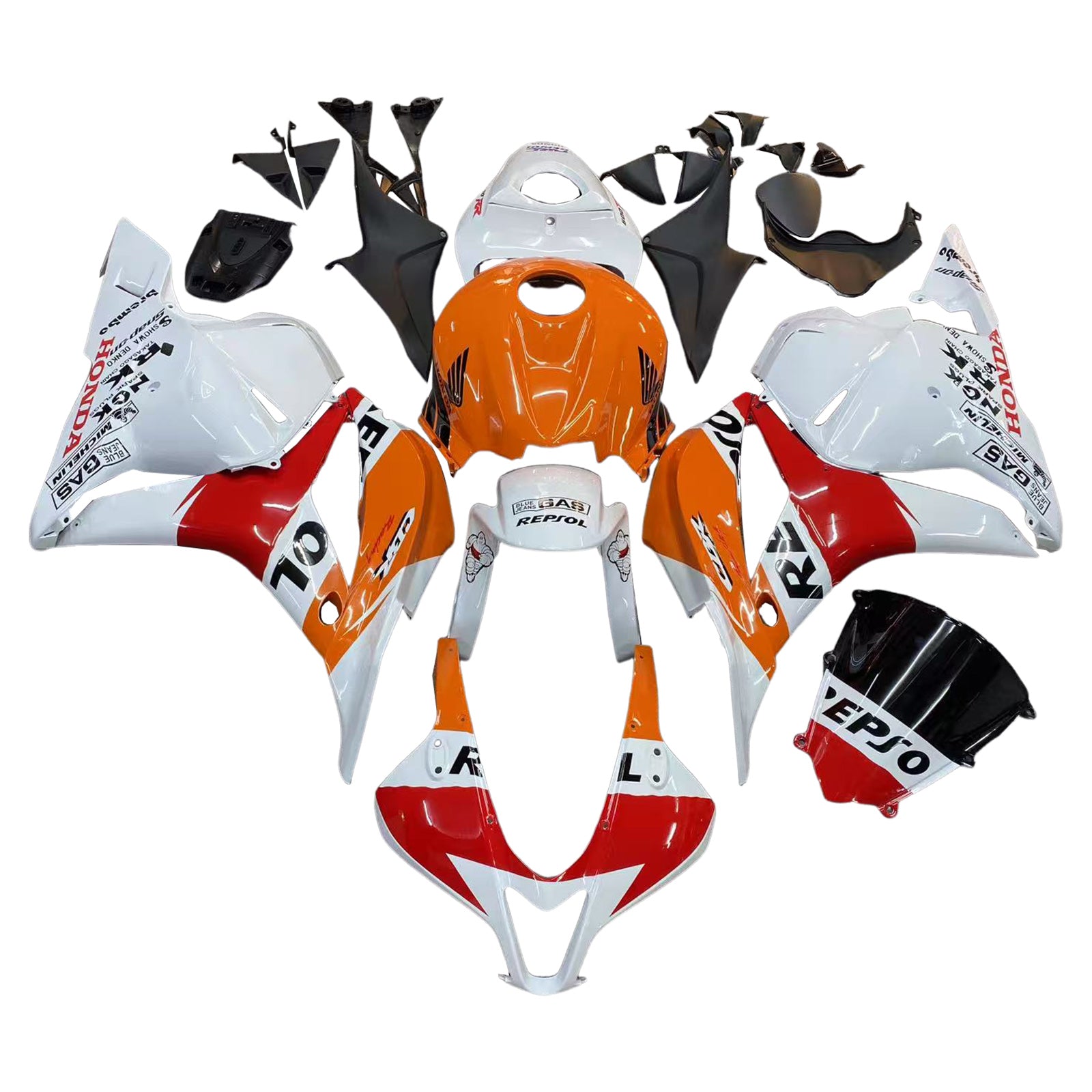 Fairings 2009-2012 Honda CBR 600 RR Orange & White Repsol  Generic