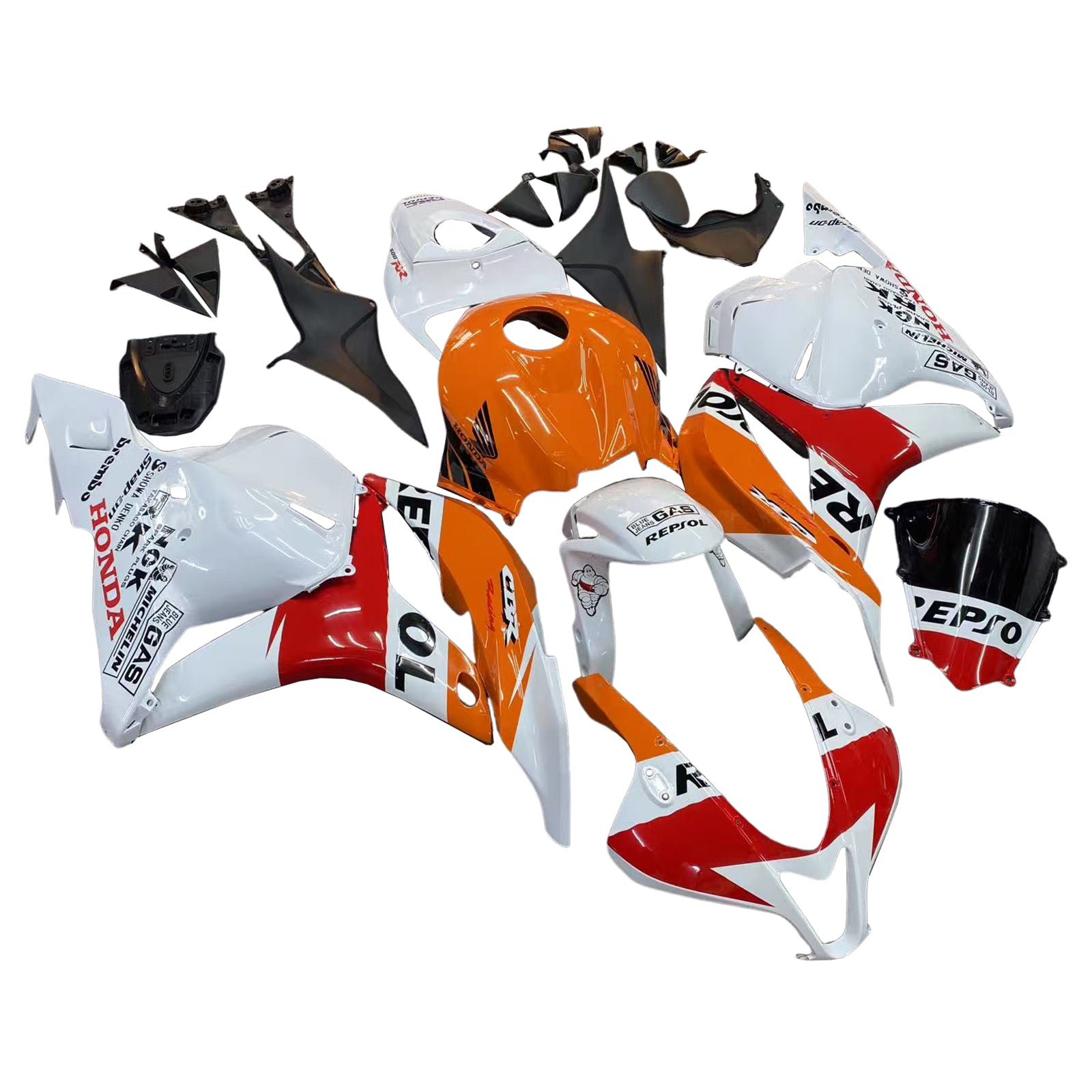Fairings 2009-2012 Honda CBR 600 RR Orange & White Repsol  Generic