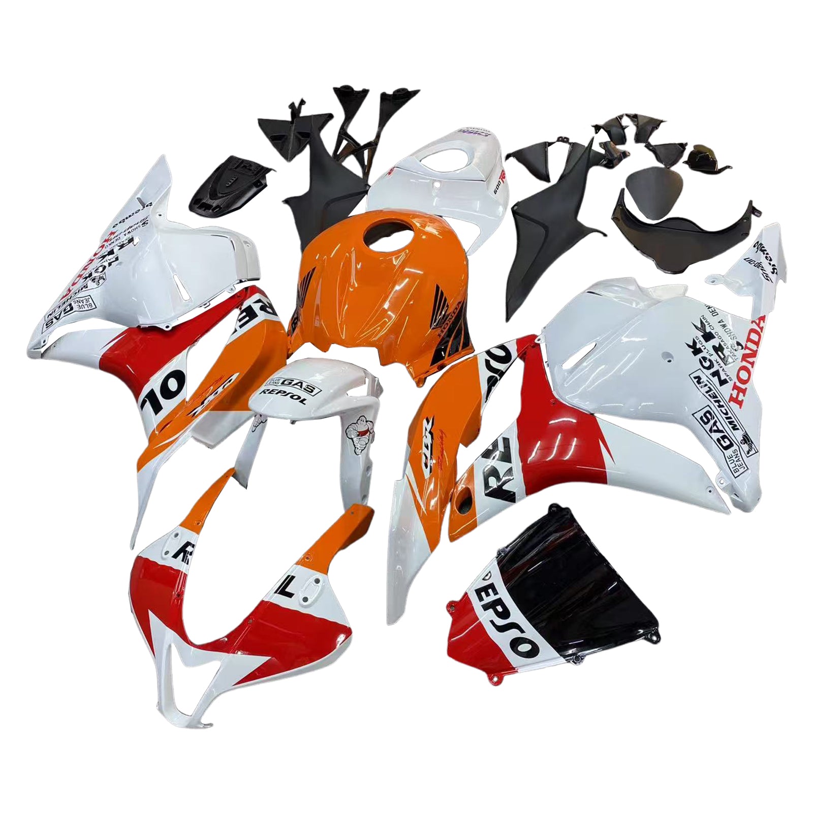 Fairings 2009-2012 Honda CBR 600 RR Orange & White Repsol  Generic