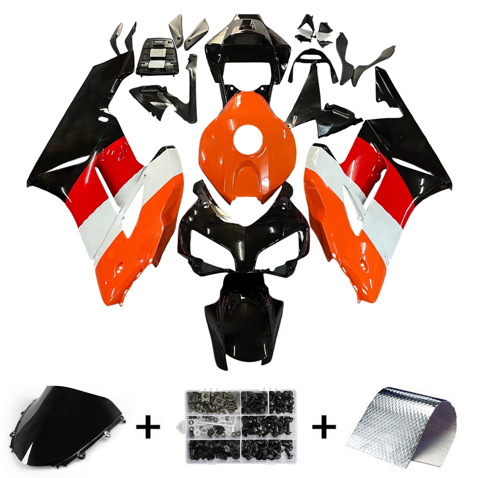 Fairings 2004-2005 Honda CBR 1000 RR Black Orange Repsol  Generic