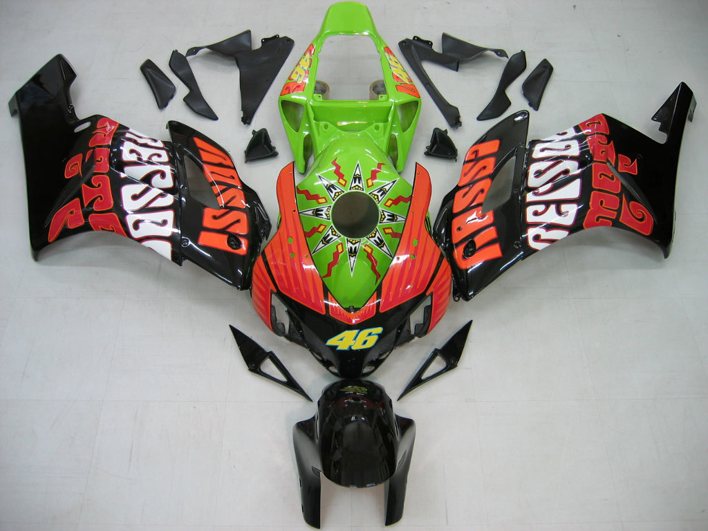 Fairings 2004-2005 Honda CBR 1000 RR Black Green Valentino Rossi Generic
