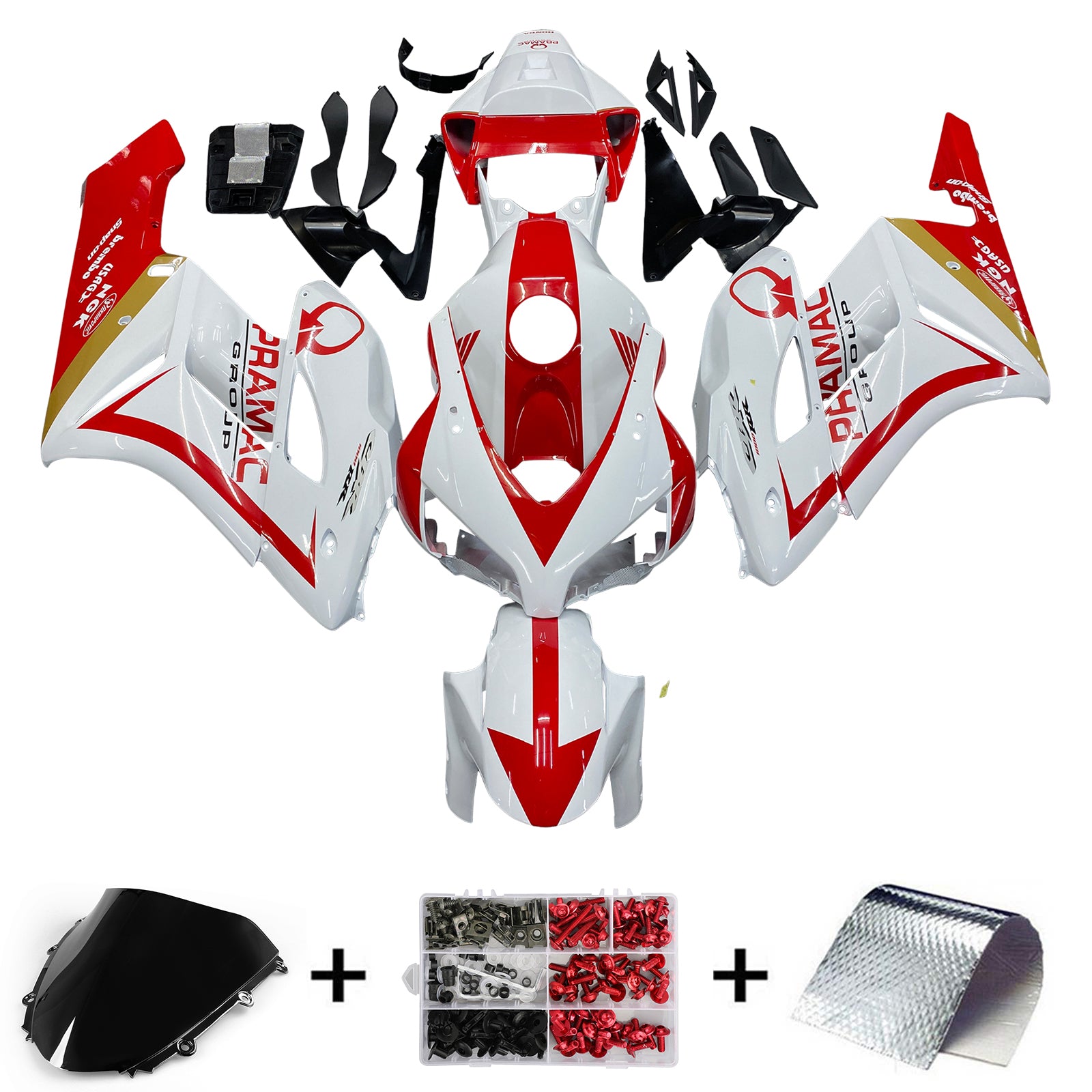 Fairings 2004-2005 Honda CBR 1000 RR أبيض أحمر Honda Generic