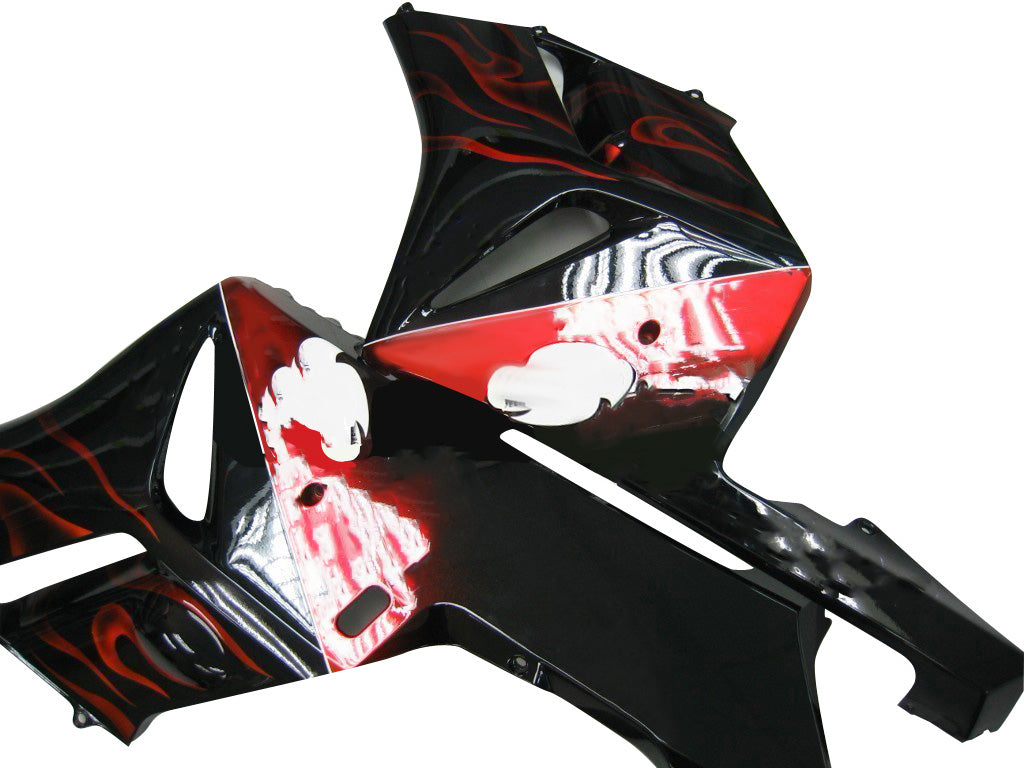Fairings 2004-2005 Honda CBR 1000 RR Black & Red Flame Shark Generic