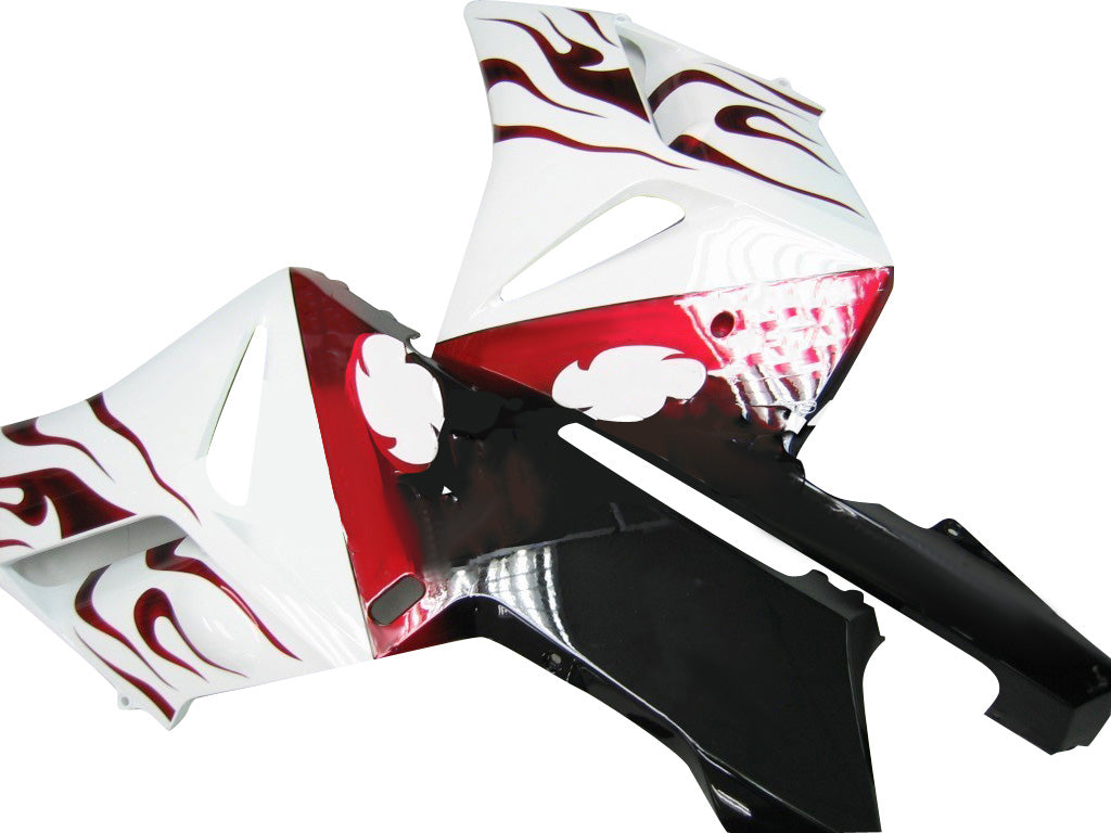 Fairings 2004-2005 Honda CBR 1000 RR White & Red Flame Shark Generic