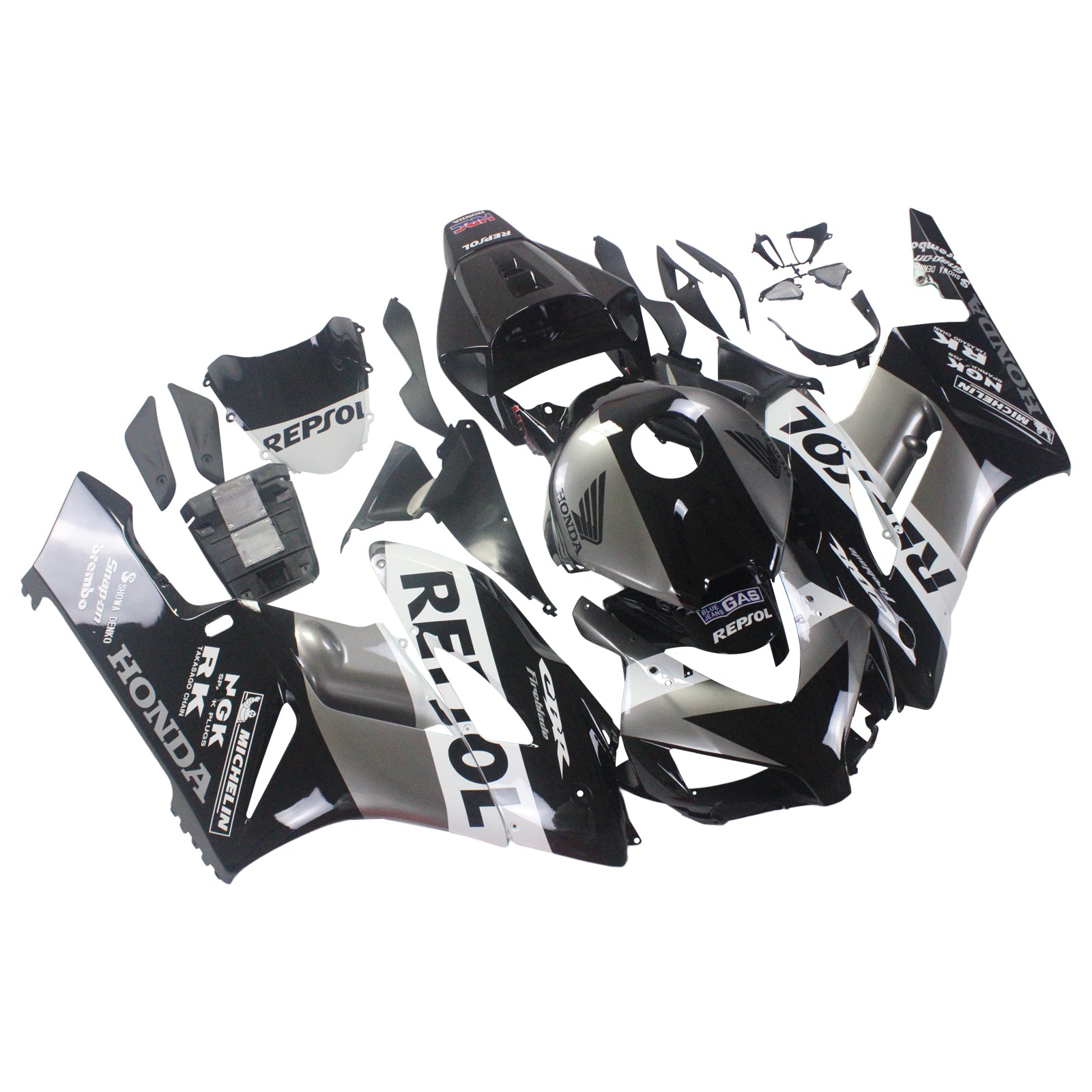 Carenados 2004-2005 Honda CBR 1000 RR Negro Plata Repsol Genérico