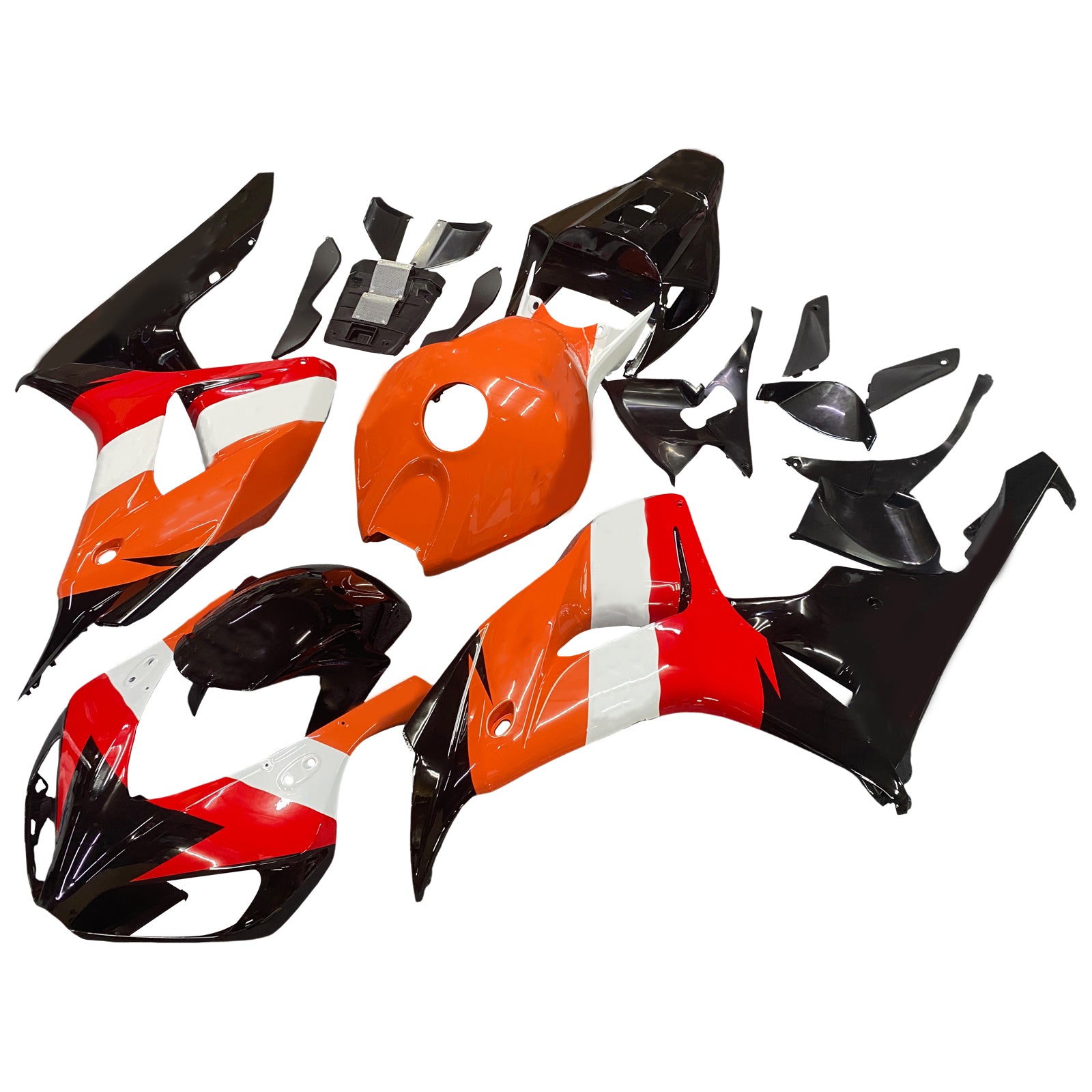 Fairings 2006-2007 Honda CBR 1000 RR Black Orange Repsol  Generic