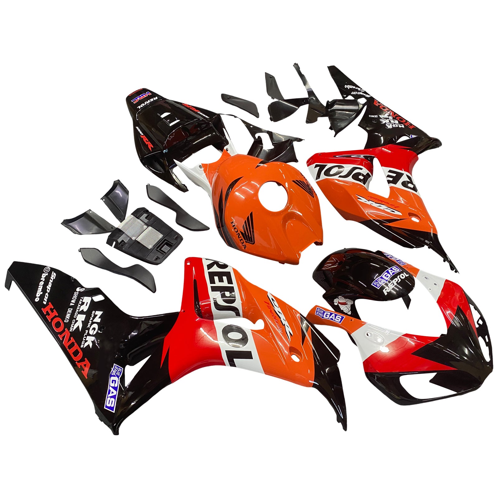 Fairings 2006-2007 Honda CBR 1000 RR Black Orange Repsol  Generic