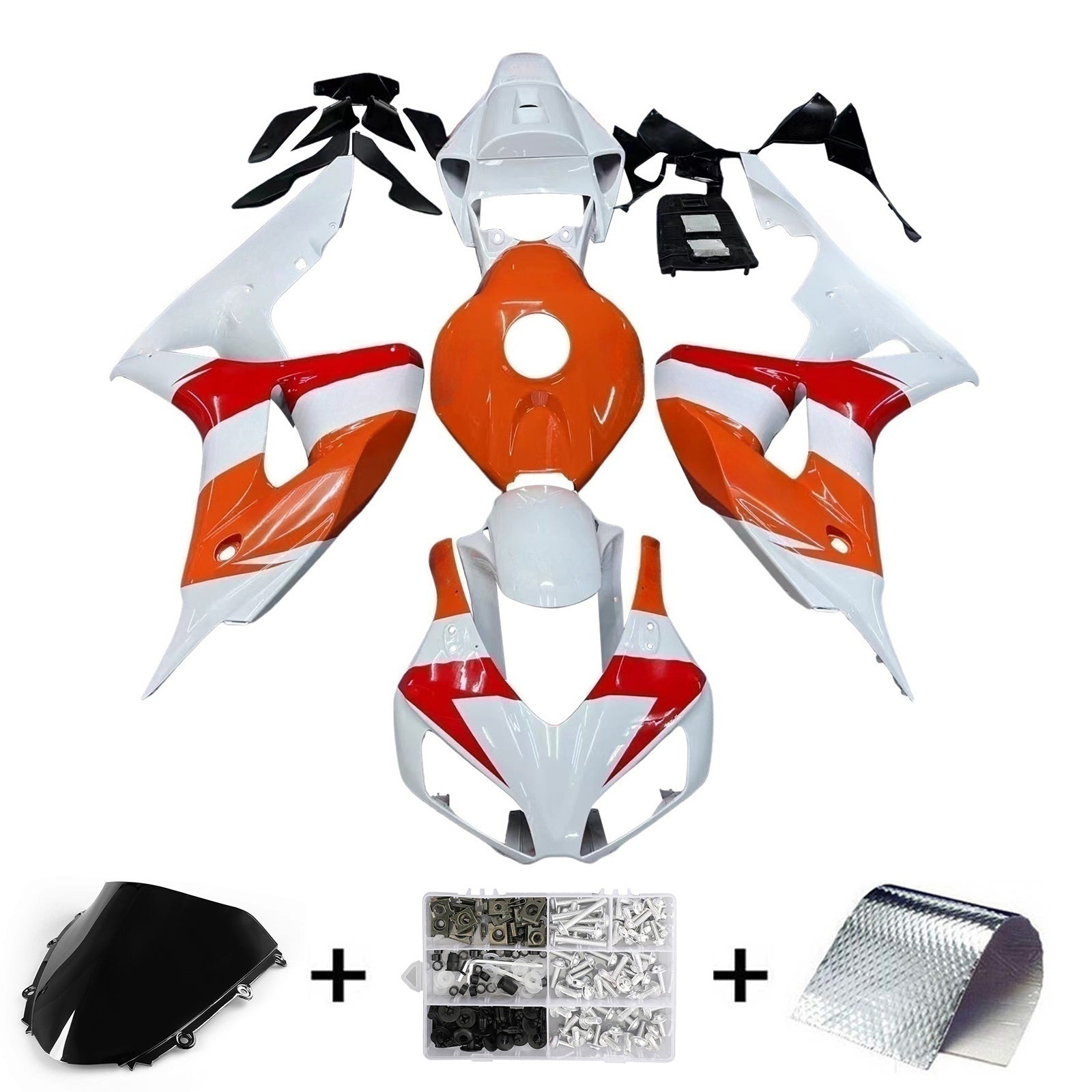 Fairings 2006-2007 Honda CBR 1000 RR White Orange Repsol  Generic