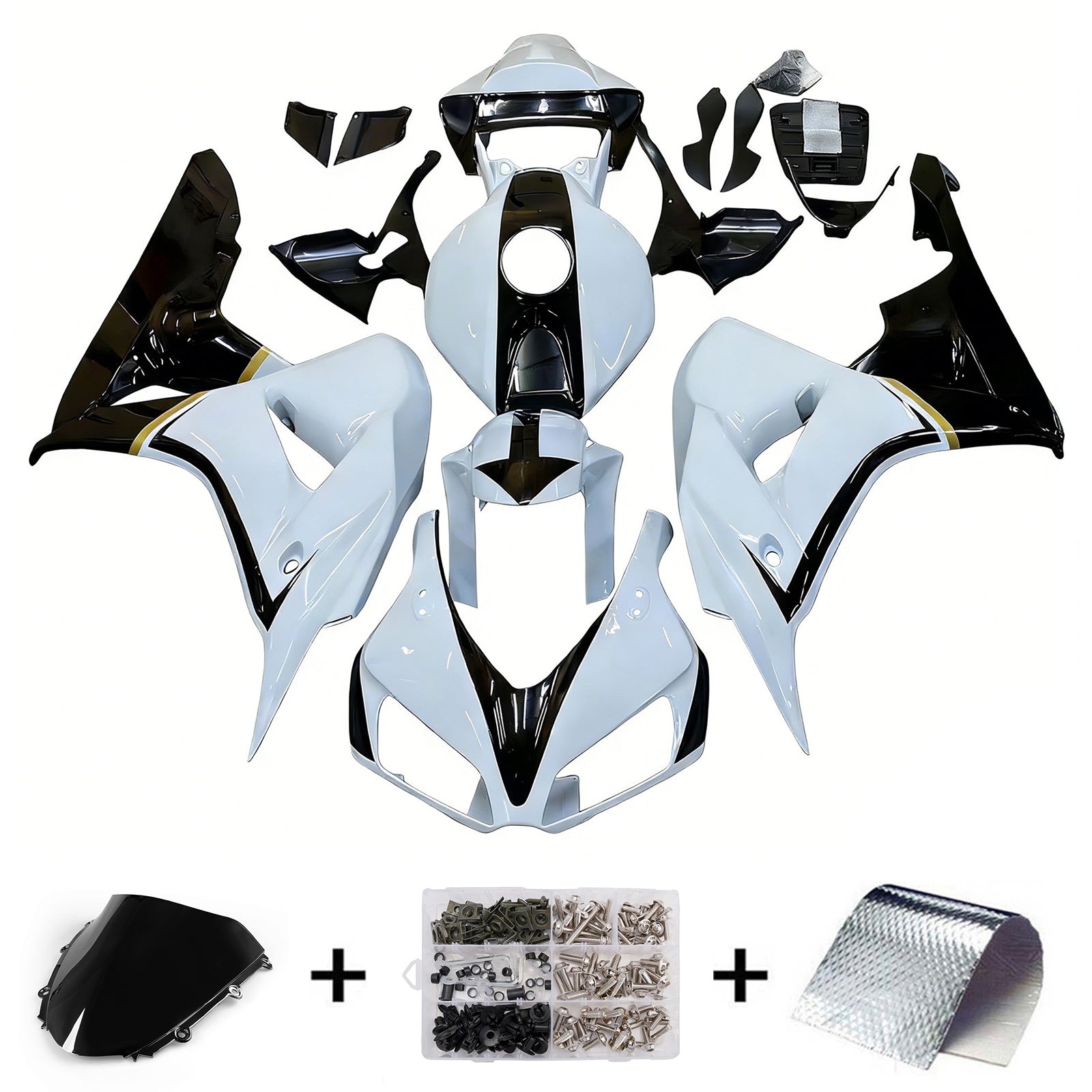 Fairings 2006-2007 Honda CBR 1000 RR White & Black CBR  Generic