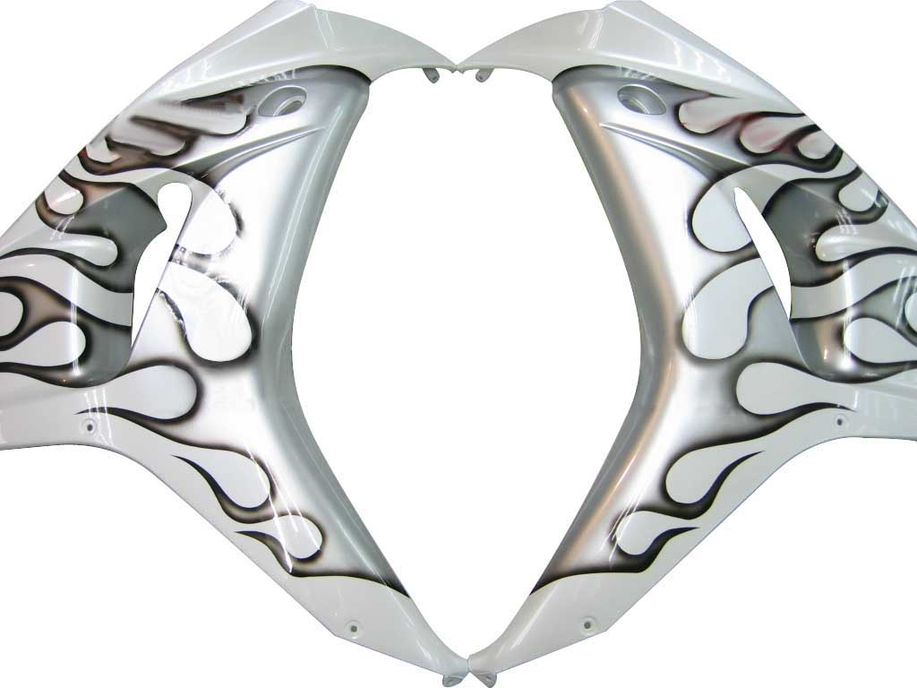 Fairings 2006-2007 Honda CBR 1000 RR White and Black Silver Flame Generic