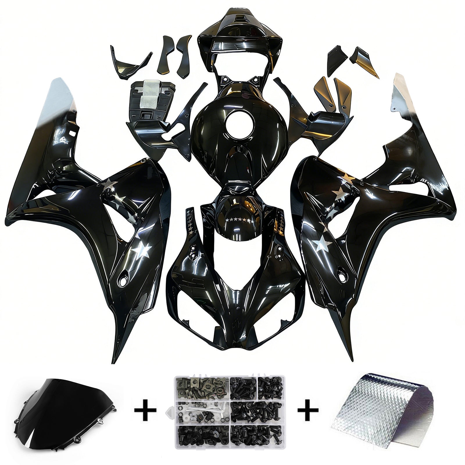 Fairings 2006-2007 Honda CBR 1000 RR Black SevenStars Generic