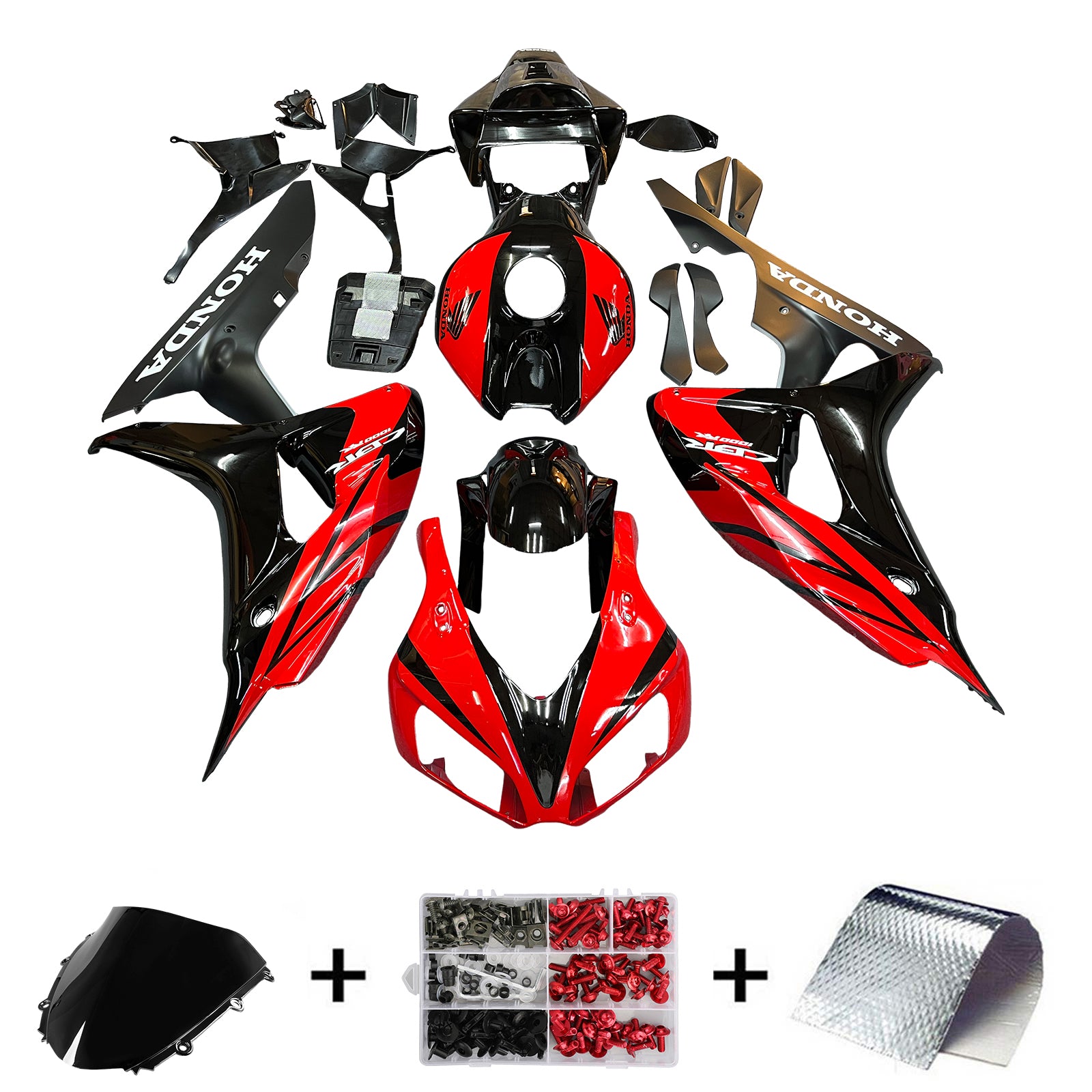 Fairings 2006-2007 Honda CBR 1000 RR Black and Red CBR  Generic