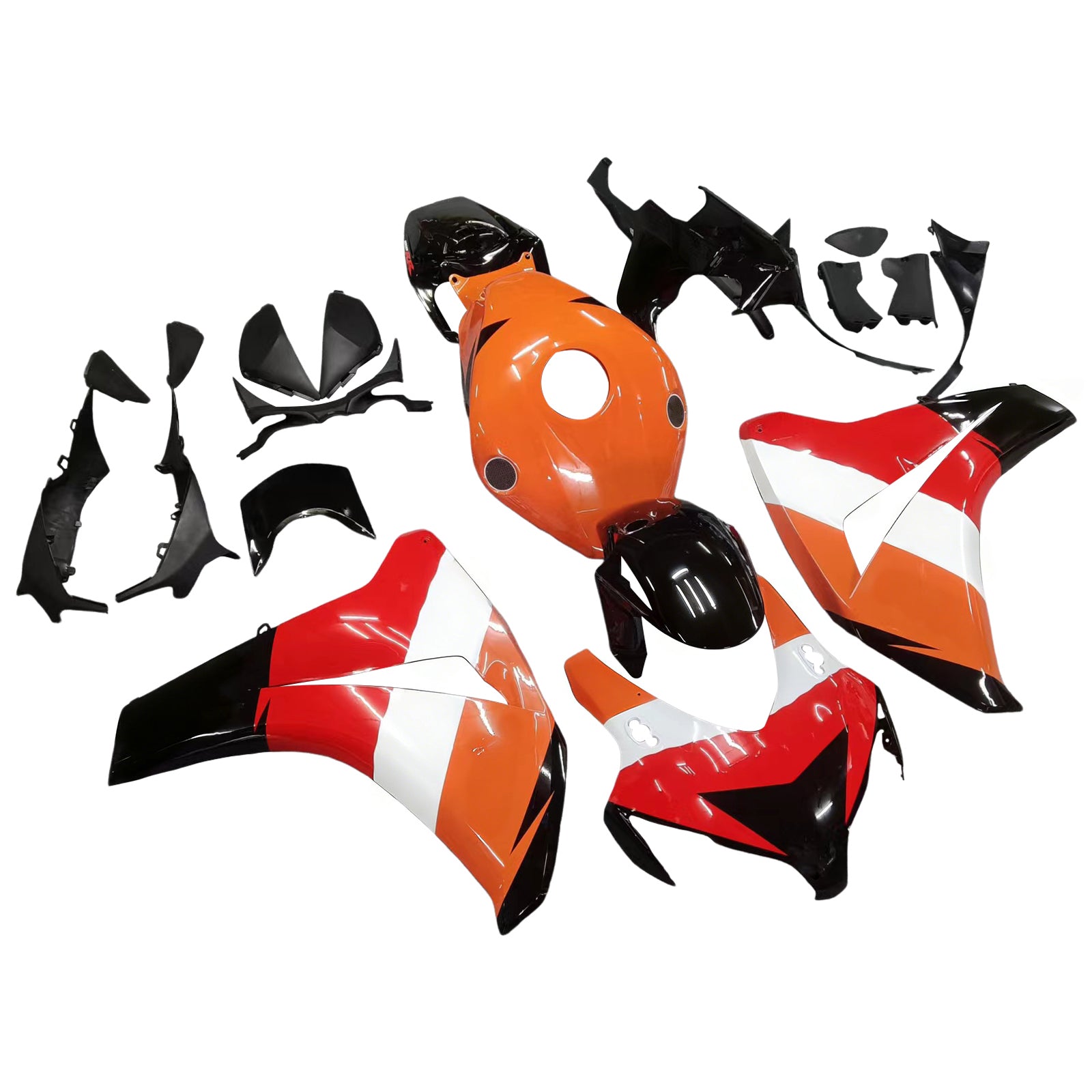 Fairings 2008-2011 Honda CBR 1000 RR Black Orange Repsol  Generic