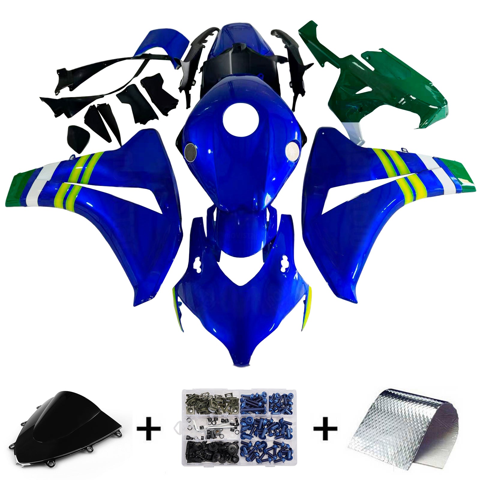 Fairings 2008-2011 Honda CBR1000 RR Blue Green Movistar  Generic