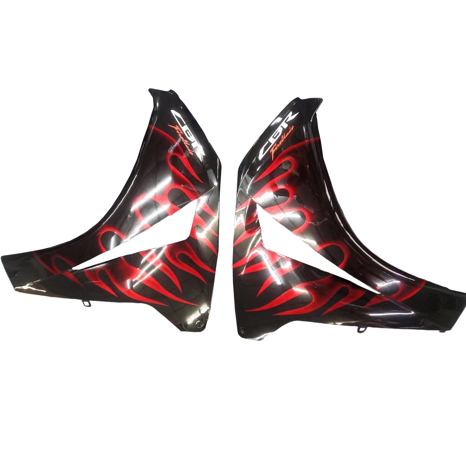 Fairings 2008-2011 Honda CBR 1000 RR Black & Cherry Red Flame  Generic