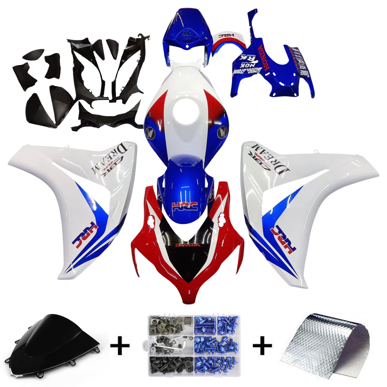 Fairings 2008-2011 Honda CBR 1000 RR أحمر أبيض أزرق HRC عام